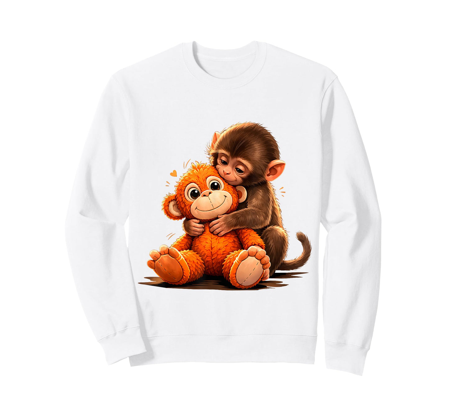 Cute Baby Punch Monkey Hugging Plush Toy T-Shirt