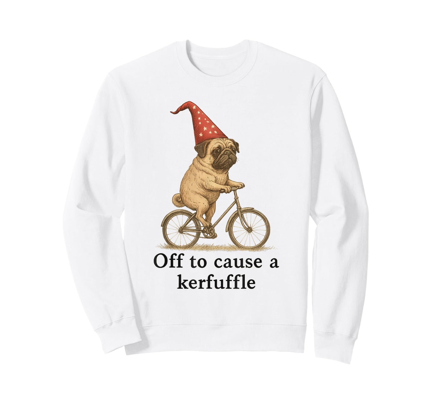 Funny Wizard Pug Off to Cause A Kerfuffle Design T-Shirt