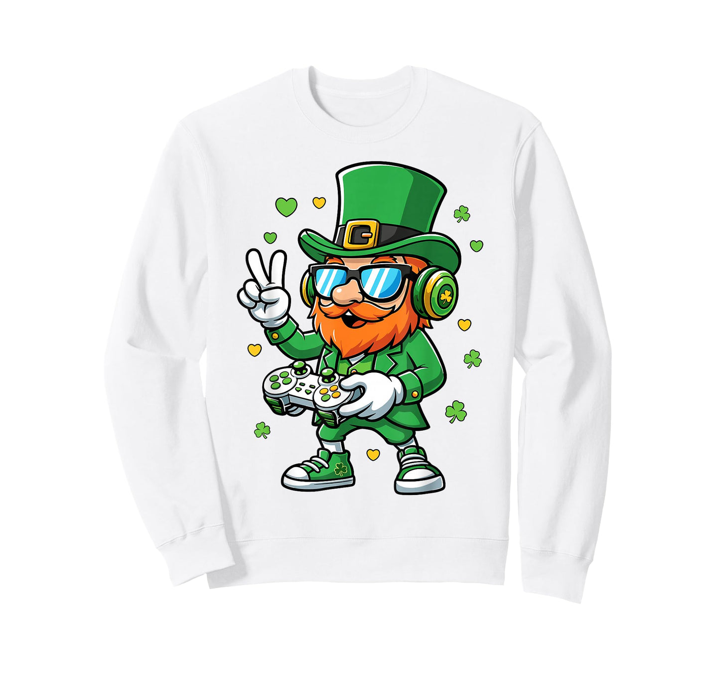St Patricks Day Gamer Leprechaun Playing Video Game Kid Boys T-Shirt