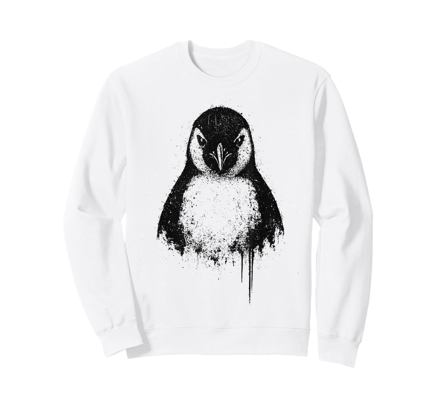 Penguin Ink Art Grunge Aesthetic Arctic Wildlife Portrait T-Shirt