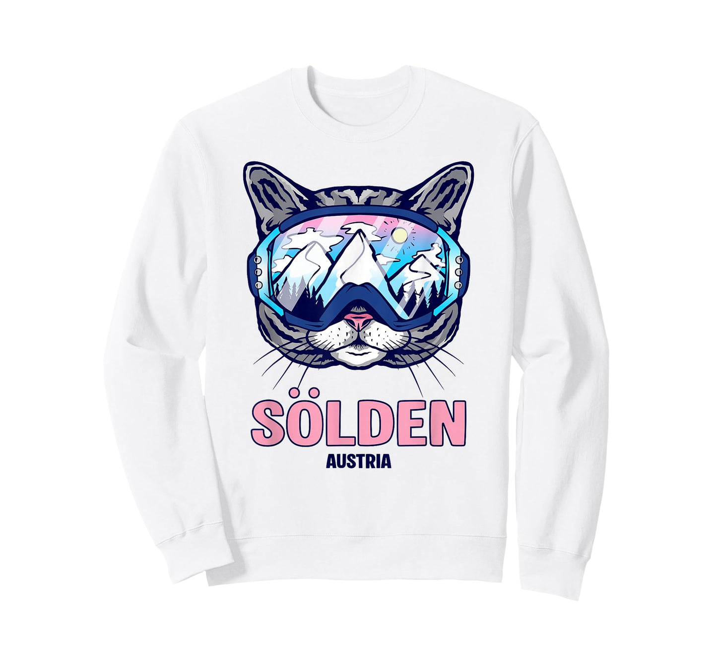 Cat Ski Goggles Mountain Panorama Sölden T-Shirt