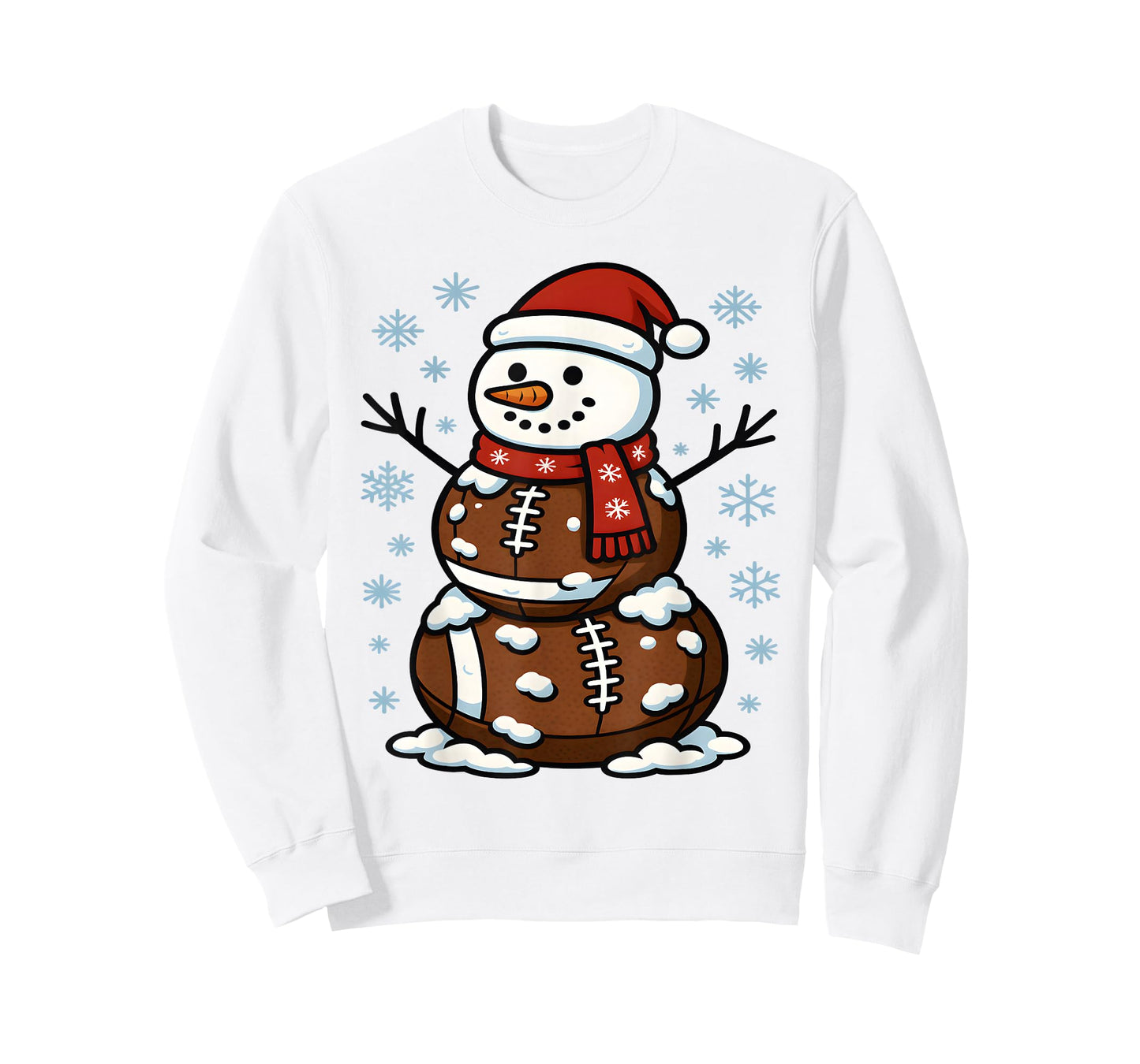 Christmas Football Snowman Kids Football Christmas Women Men T-Shirt