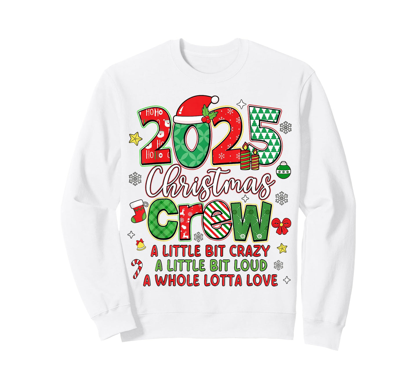 Christmas Crew 2025 Family Christmas Xmas Pajamas Matching T-Shirt