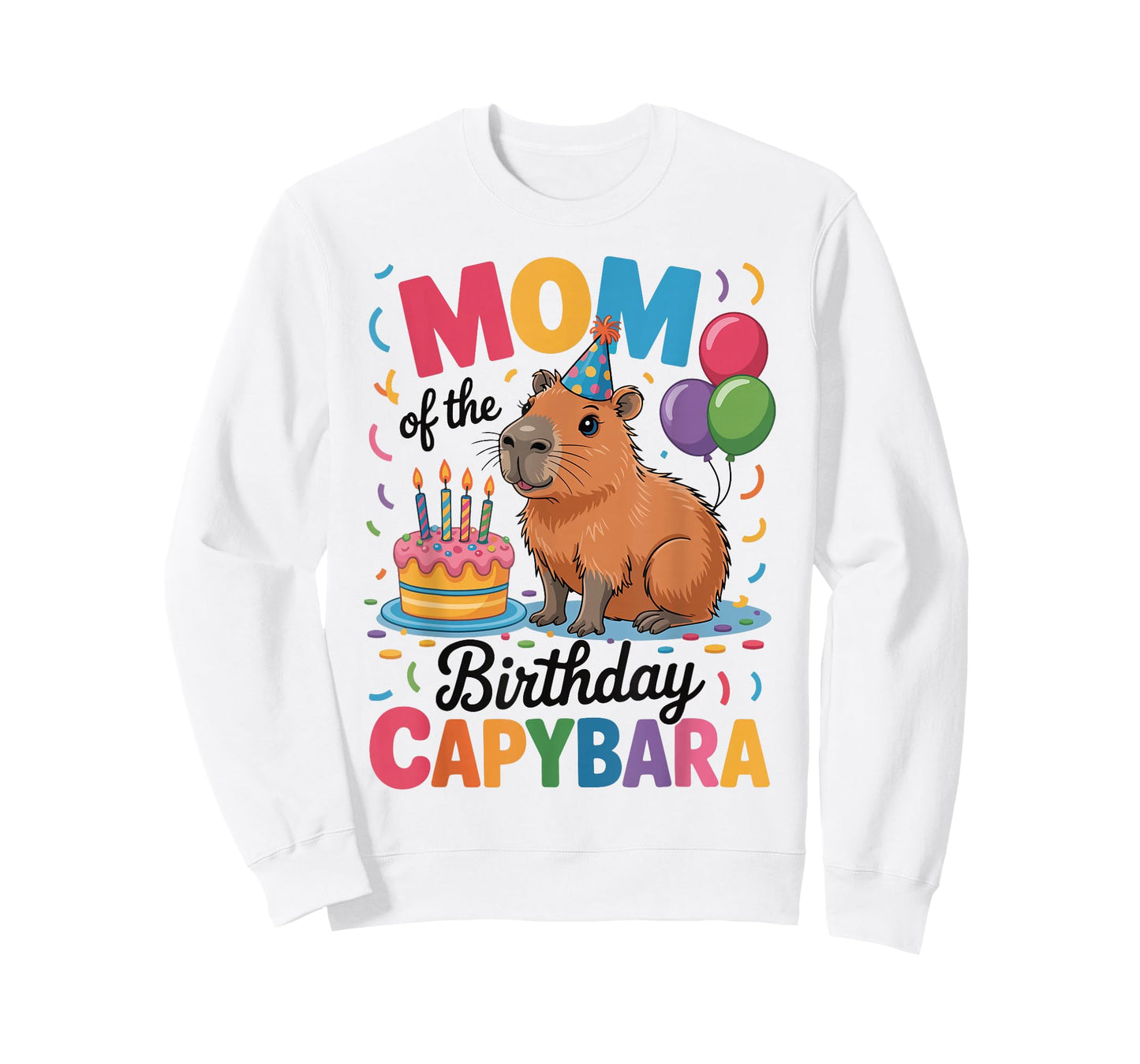 Mom of The Birthday Capybara Birthday Party Family Matching T-Shirt