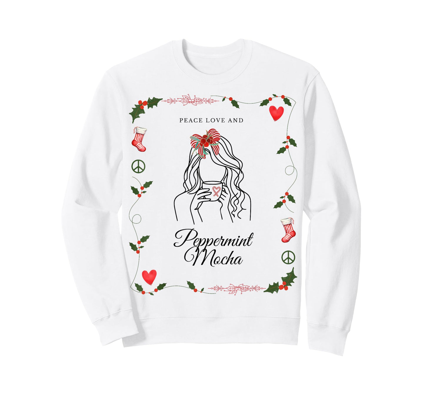 Peace Love and Peppermint Mocha Holiday T-Shirt