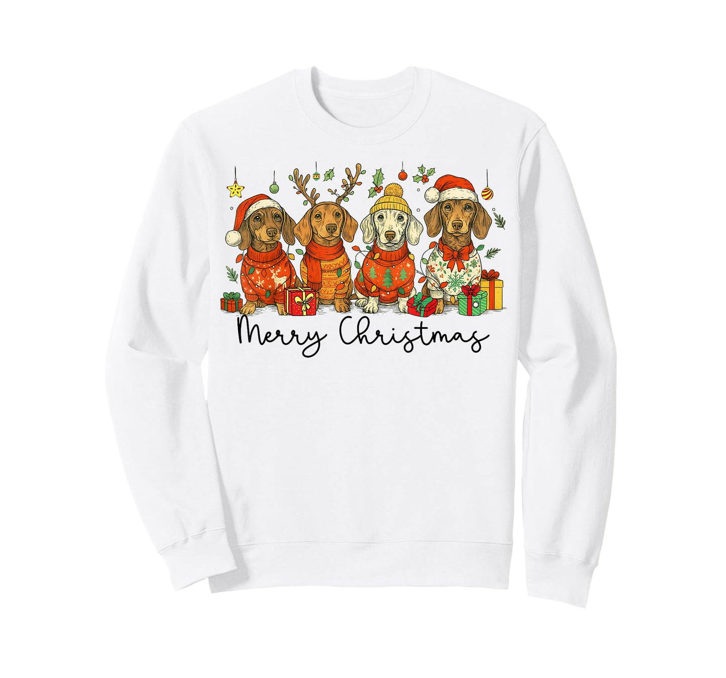 Merry Christmas Funny Dachshund Weenie Dog Lover Cute T-Shirt