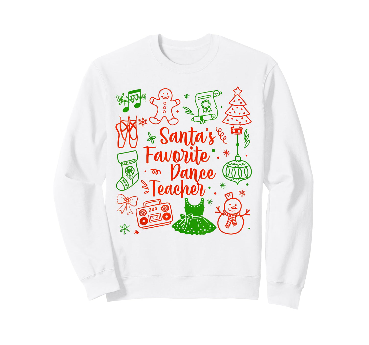 Santa's Favorite Dance Teacher Instructor Christmas Dancer T-Shirt