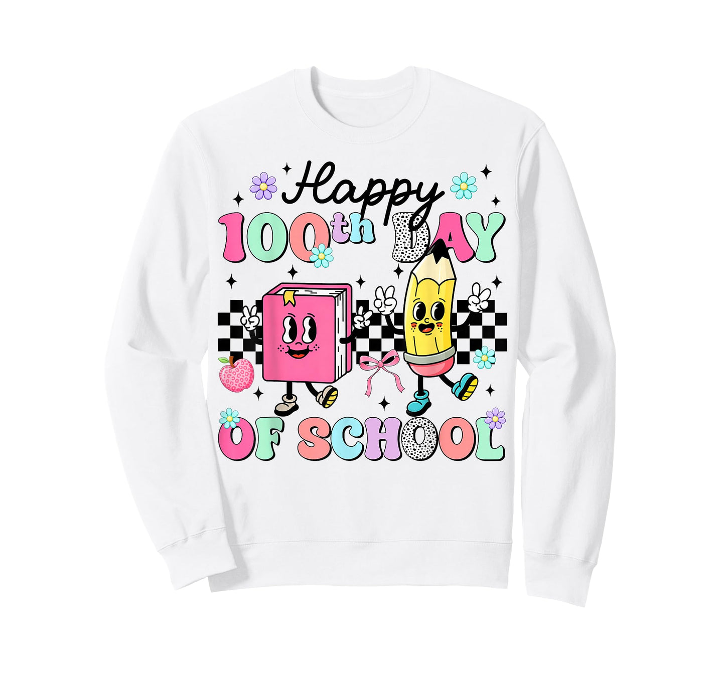 Happy 100th Day of School Student Gift Girls Teachers Kids T-Shirt