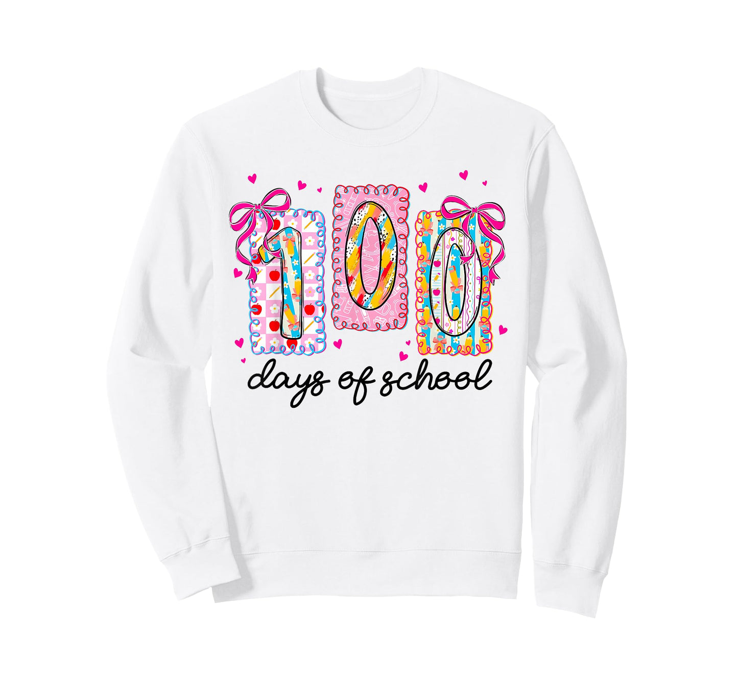 Preppy 100 Days of School Coquette Bow 100th Day of School T-Shirt