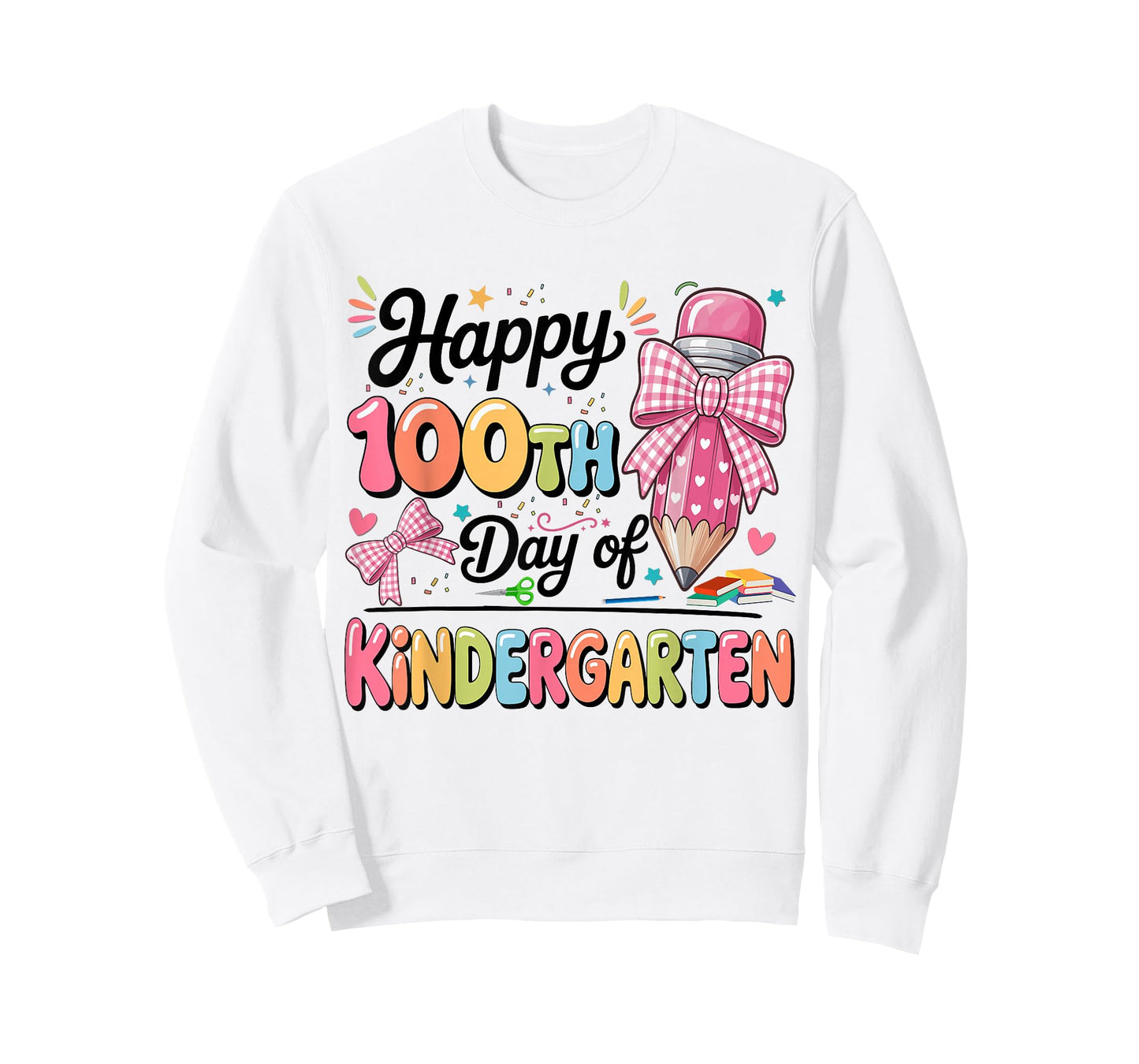 Happy 100 Days of School Kindergarten Teacher Girls Kids T-Shirt
