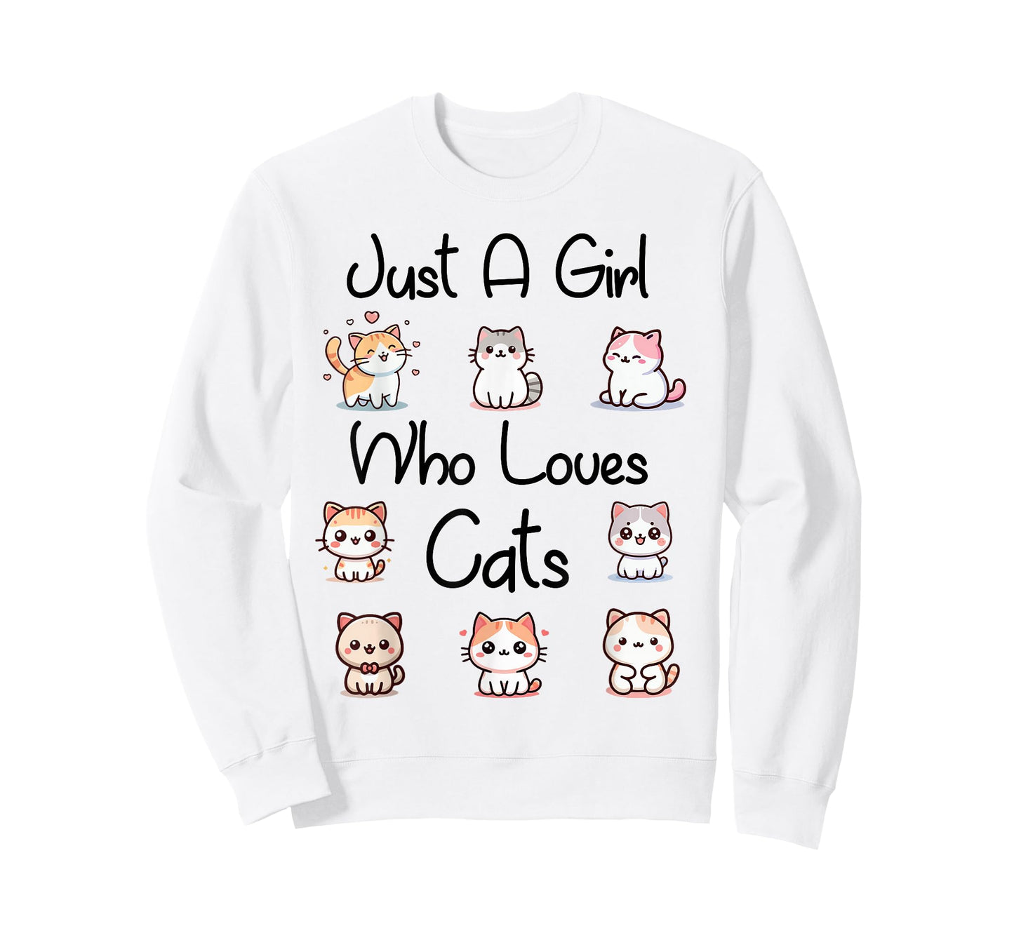 Toddler Just A Girl Who Loves Cats Women Kids Cute Kitty Cat T-Shirt