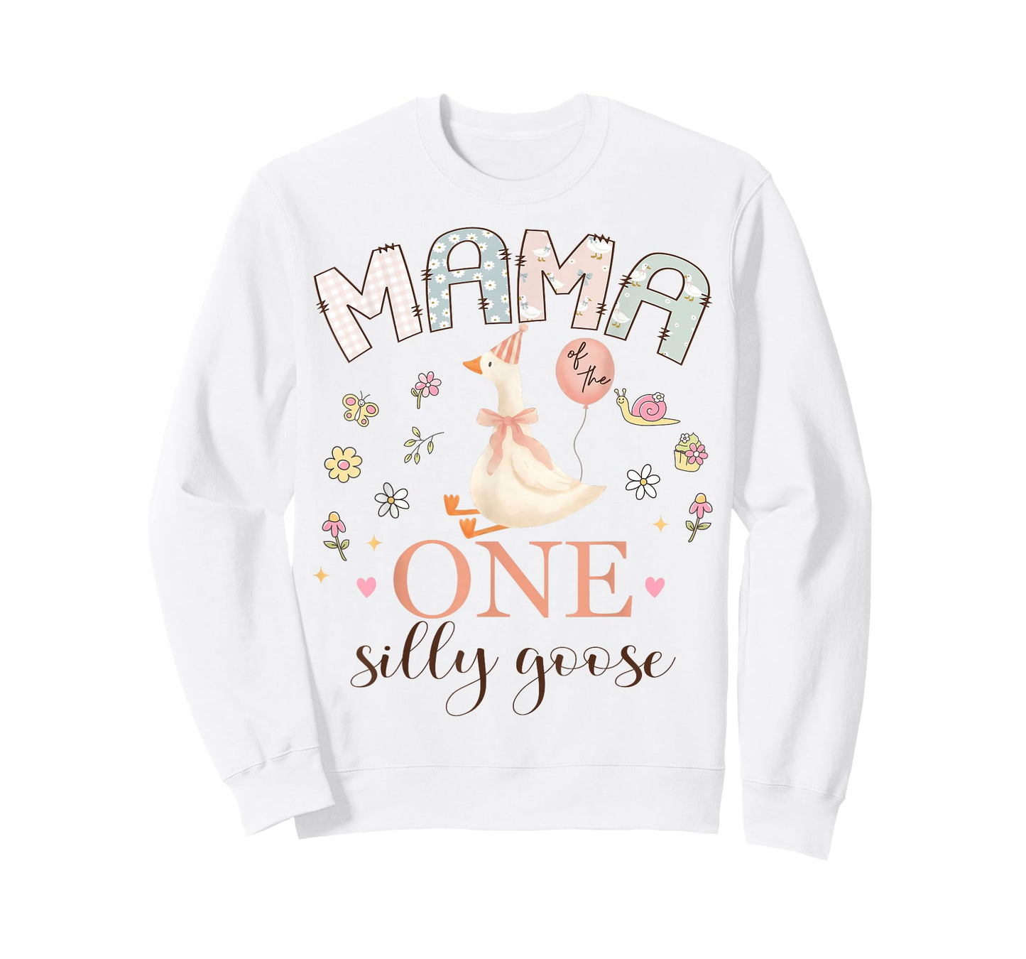 Mama of The One Silly Goose 1st Birthday Girl Matching T-Shirt