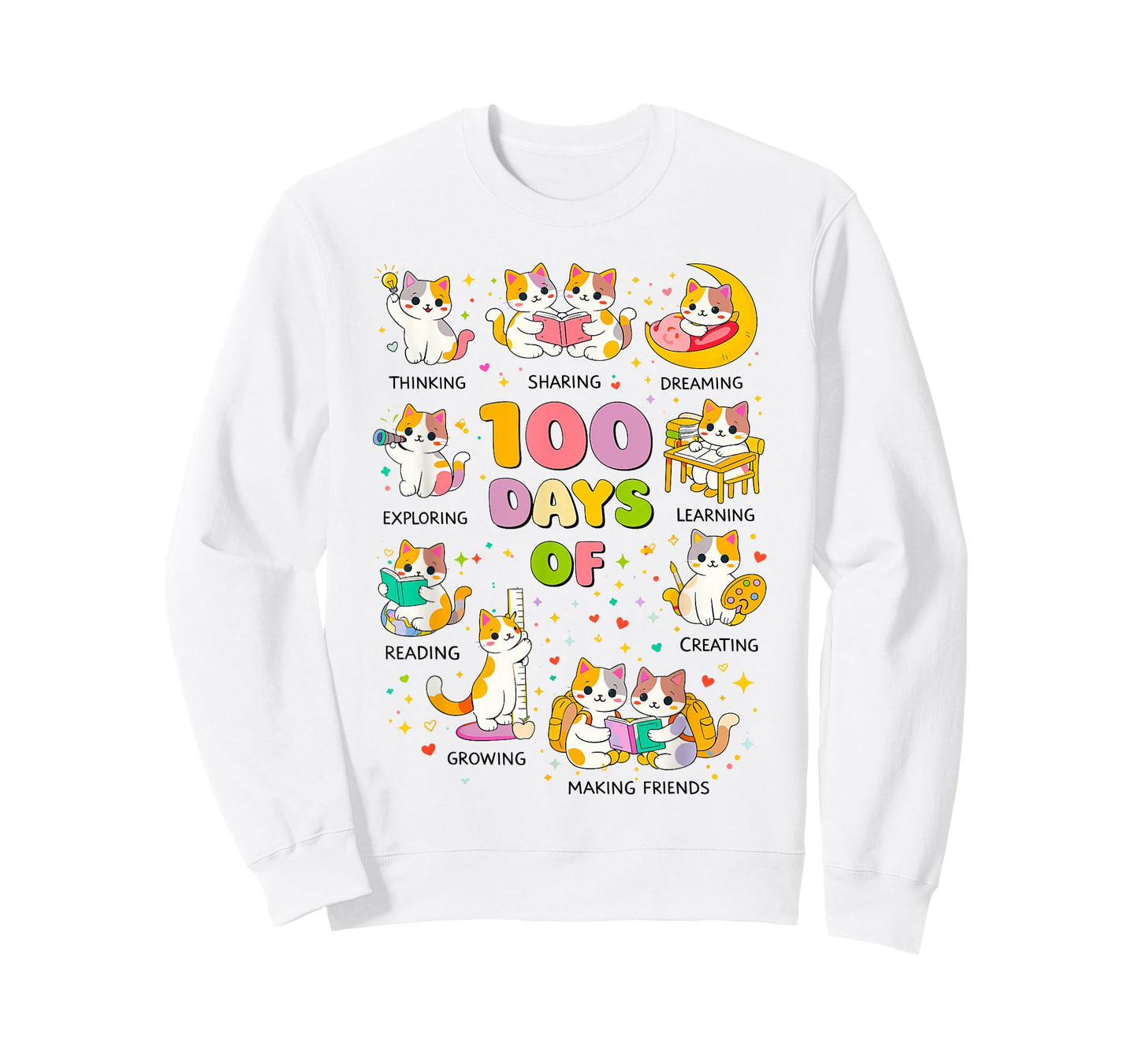 100 Days of School Smarter Cute Cats Kitten Teacher Bookish T-Shirt