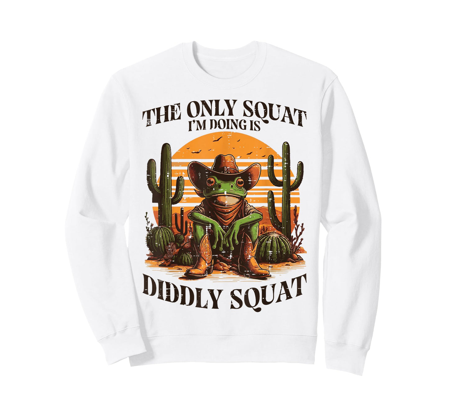 Only Squat Im Trying Diddly Frog Funny Saying Men Women Kids T-Shirt