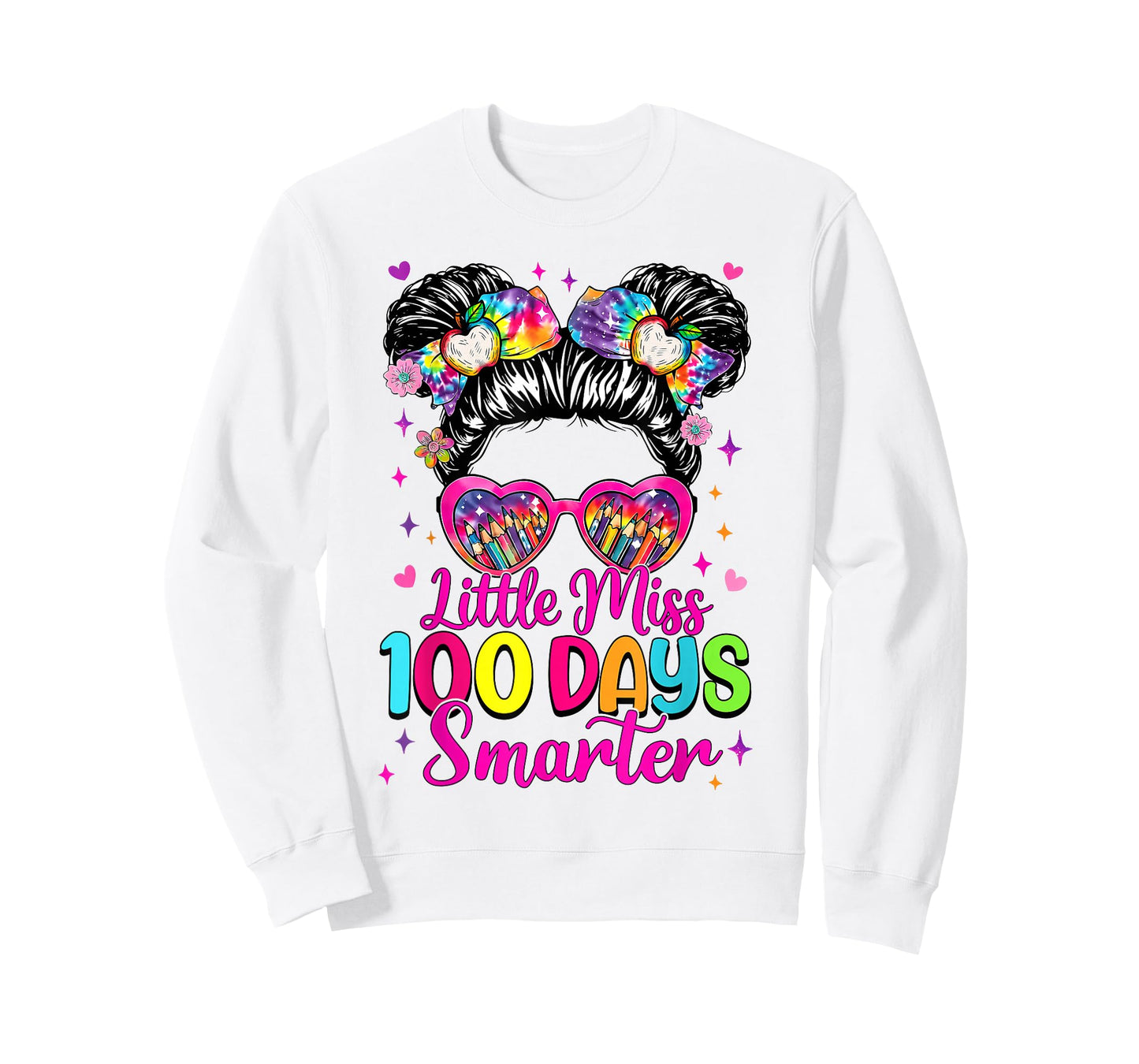 Little Miss 100 Days Smarter 100 Days of School Girls Kids T-Shirt