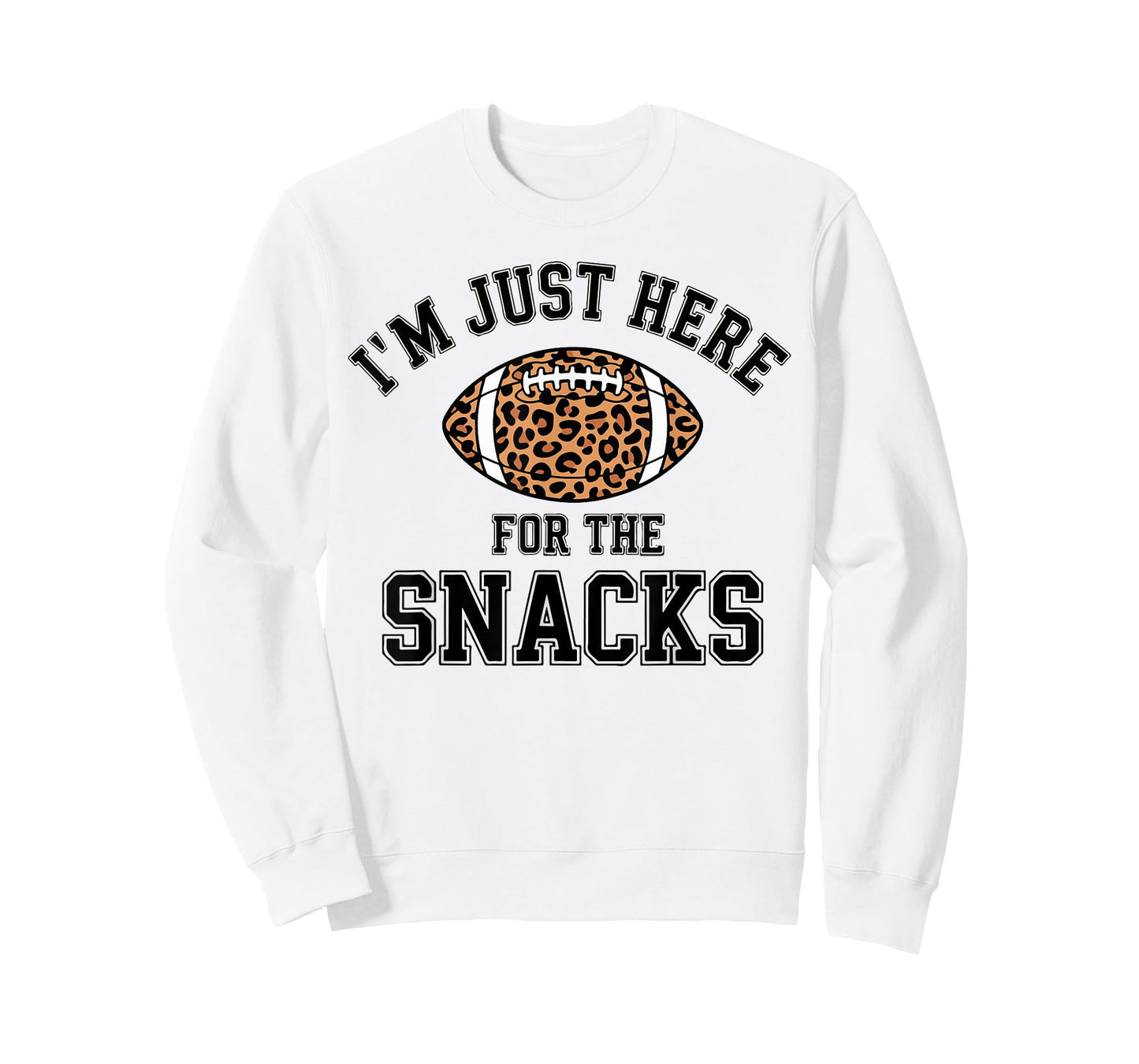 Women Im Just Here for The Snacks Football Leopard Print Mom T-Shirt