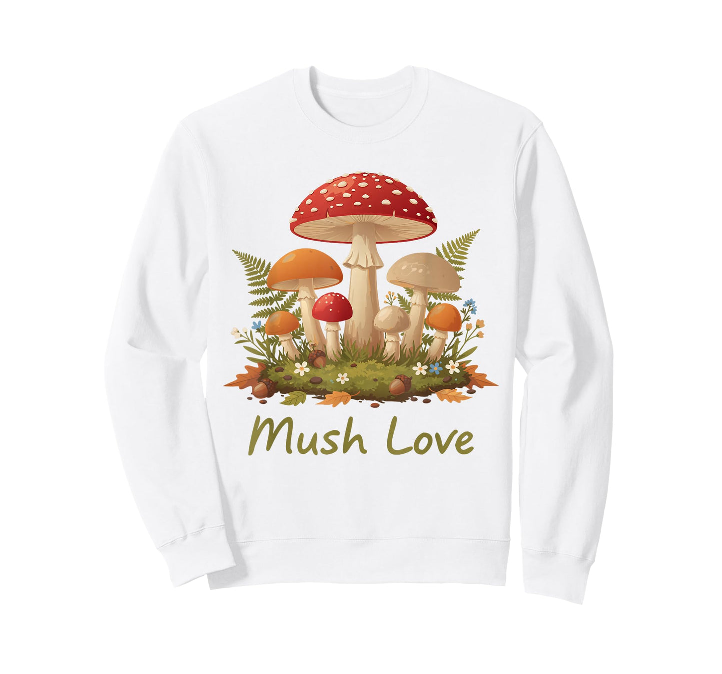 Mush Love Cute Mushroom Hippie Forest Nature Fungi Lovers T-Shirt