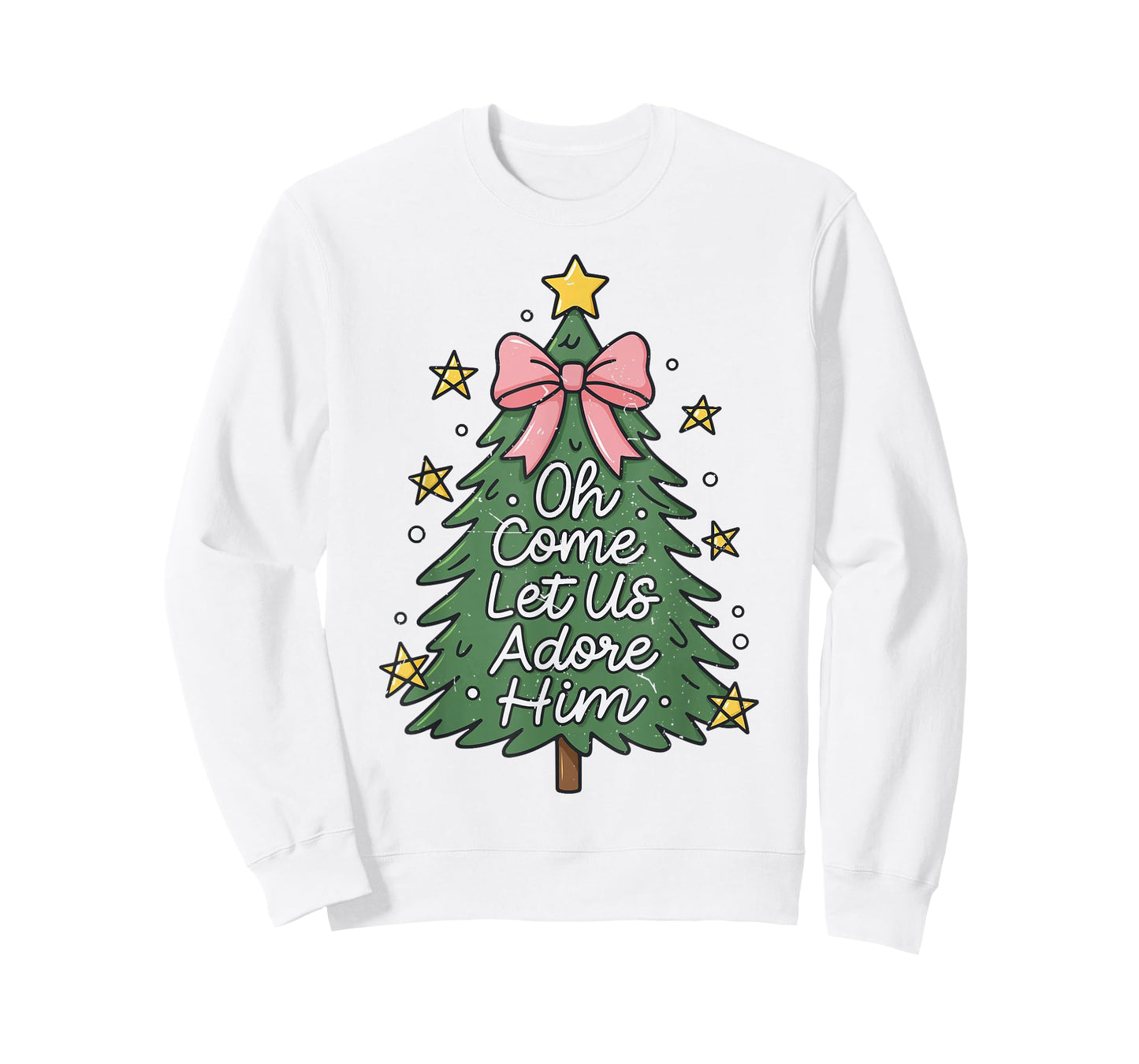 Oh Come Let Us Adore Him Toddler Girl Christian Christmas T-Shirt