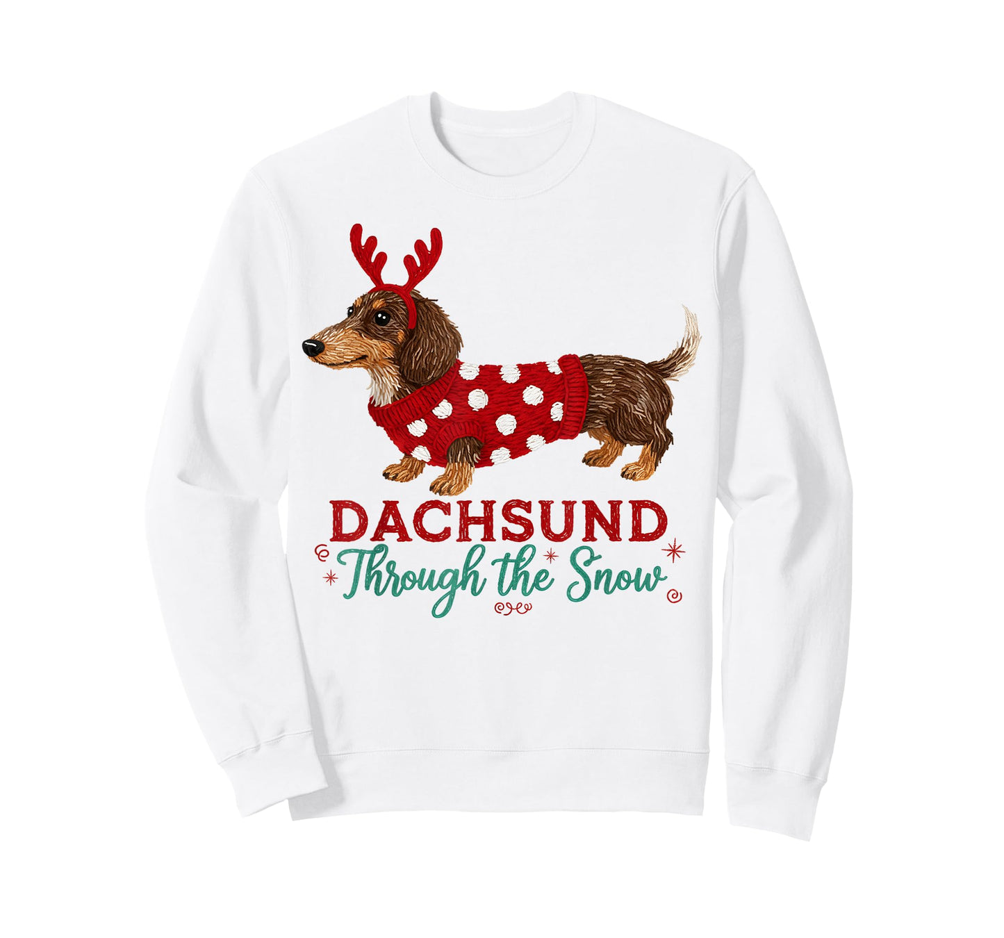 Dachshund Through The Snow Funny Christmas Dog T-Shirt