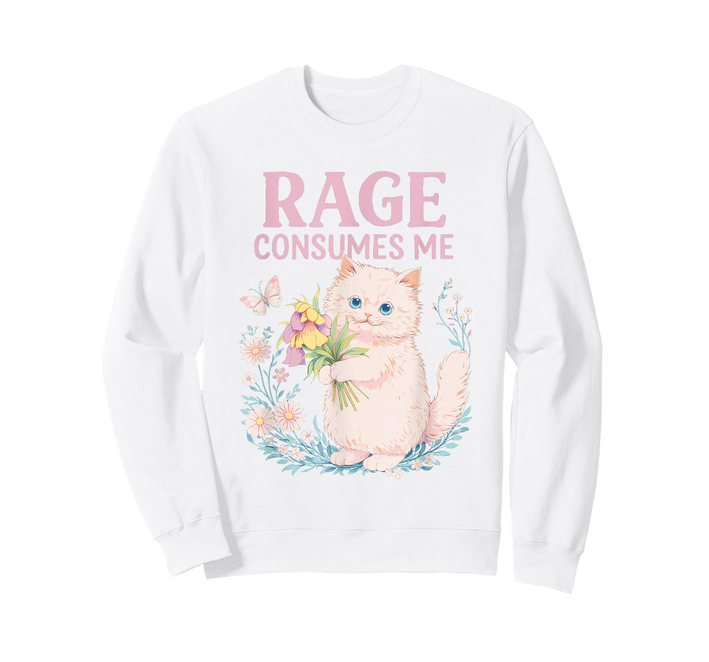 Rage Consumes Me Cute Angry Cat Funny Sarcastic Meme T-Shirt