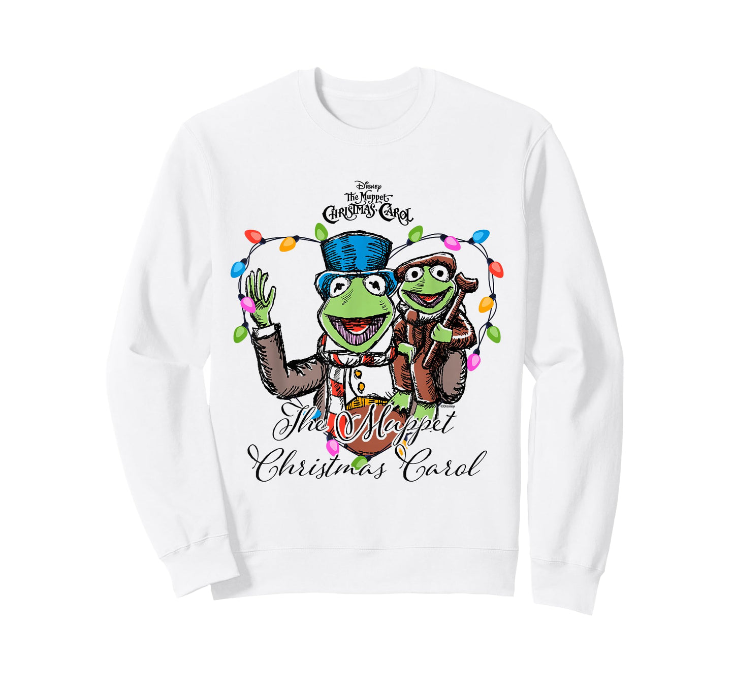 Disney The Muppet Christmas Carol Kermit Tiny Tim Colorful T-Shirt