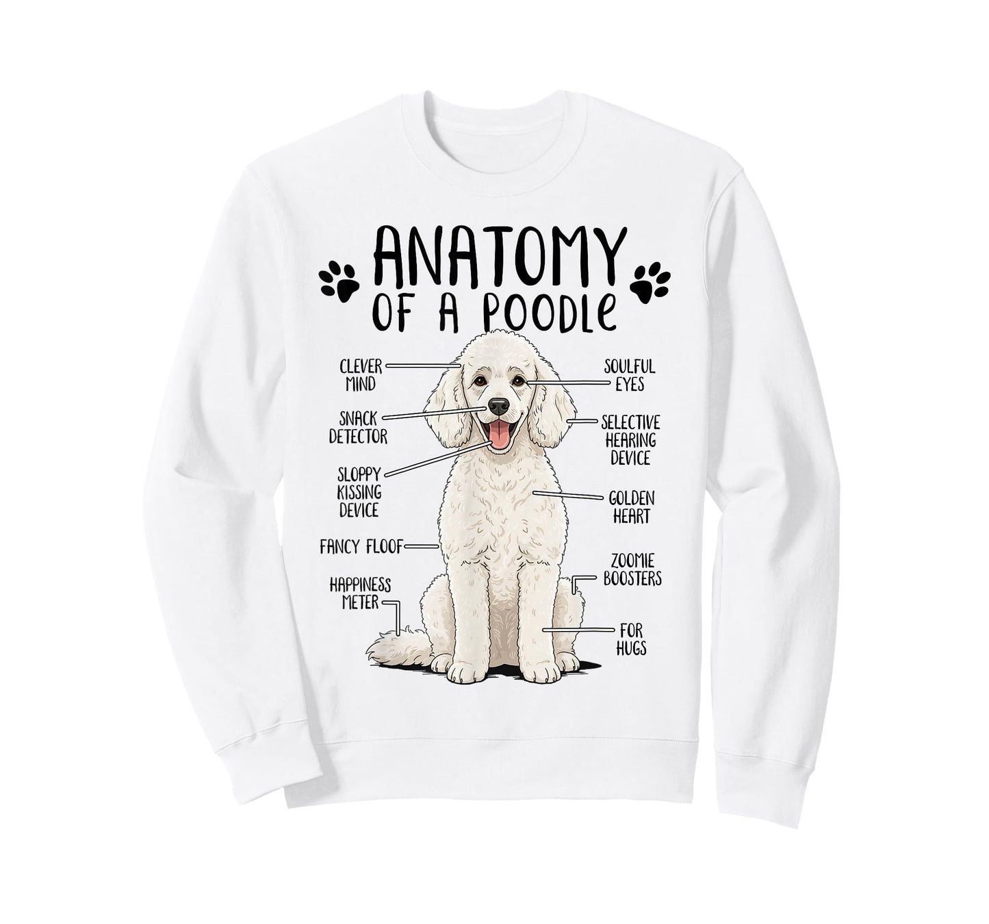 Funny Anatomy Poodle Dog Standard Poodle Owner White Poodle T-Shirt