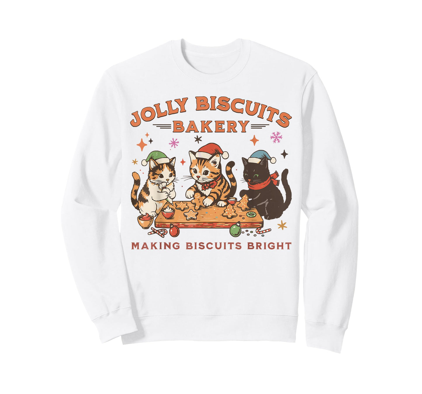 Jolly Biscuits Bakery Vintage Family Christmas Baking Crew T-Shirt