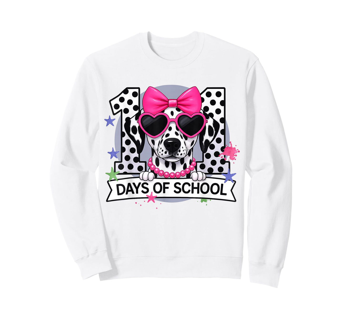 Preppy 100 Days of School Dalmatian Dog Teacher Girls T-Shirt