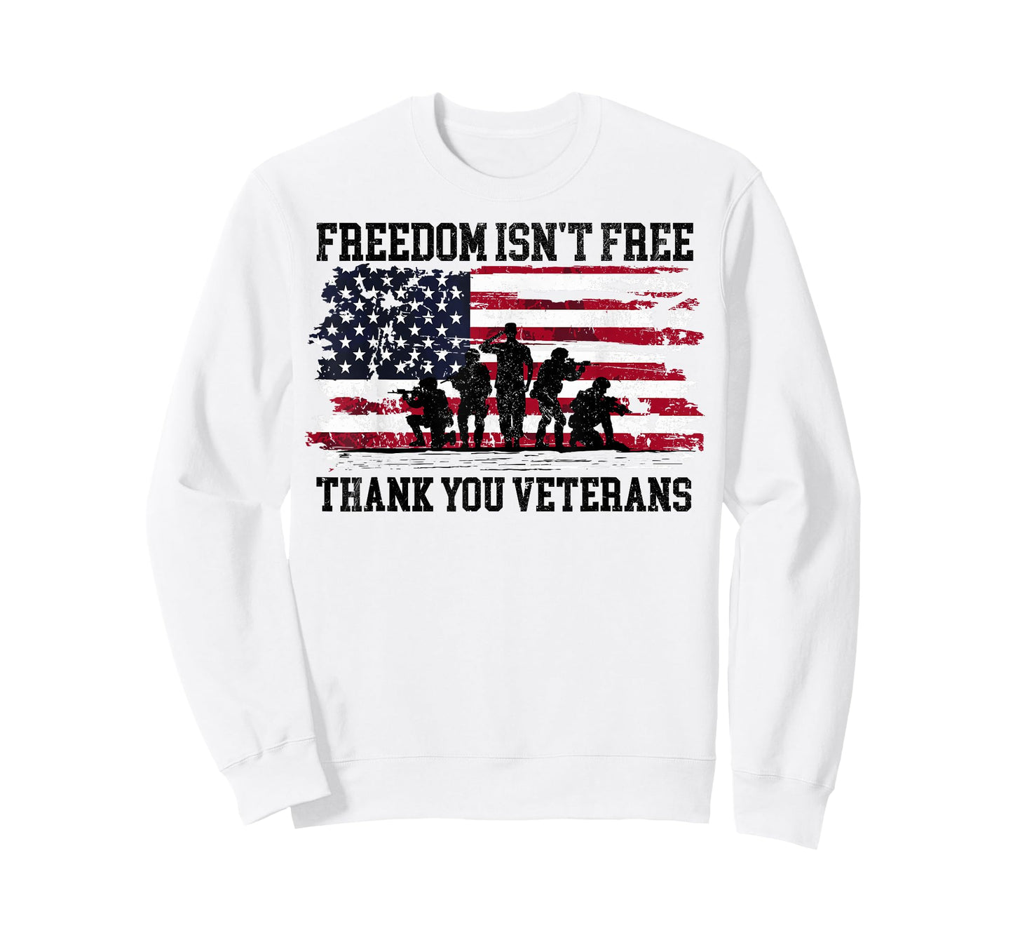 Freedom Isn't Free Thank You Veterans Day Military USA Flag T-Shirt