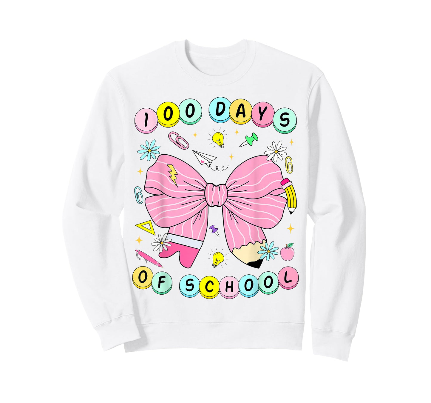100 Days of School Girls Coquette Bow 100th Day of School T-Shirt