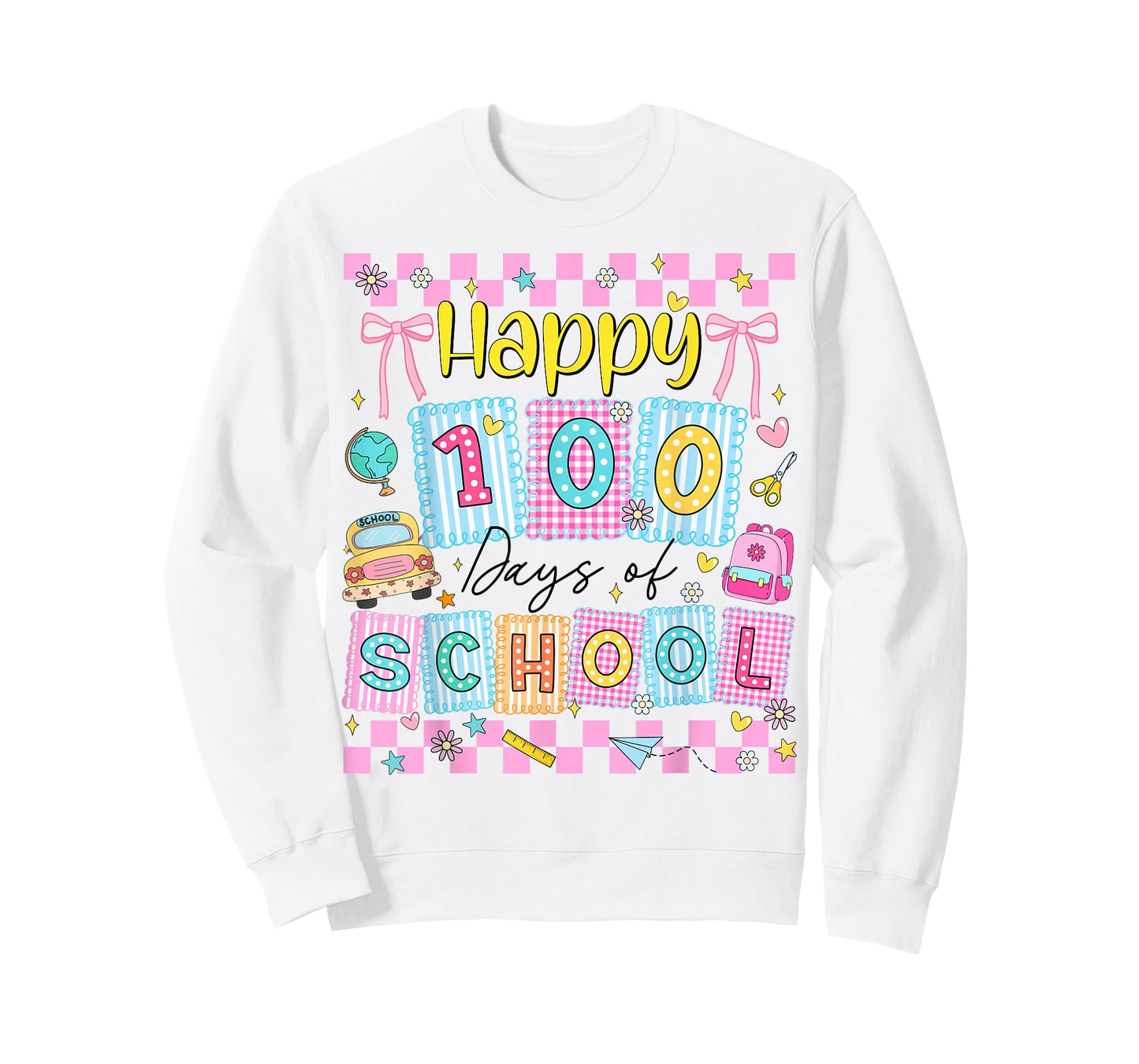 Happy 100 Days of School Coquette 100th Day of School Girls T-Shirt