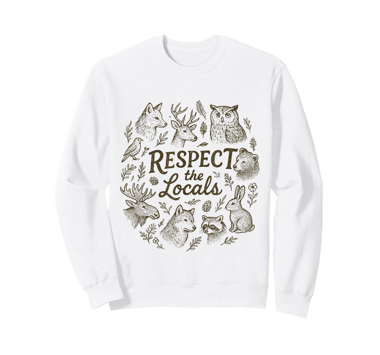 Respect The Locals Funny Animals Hiking Camping T-Shirt