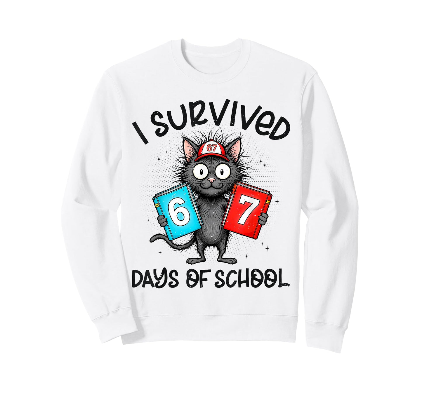 Funny i Survived 67 Days of School Cat Meme for Kids Teacher T-Shirt