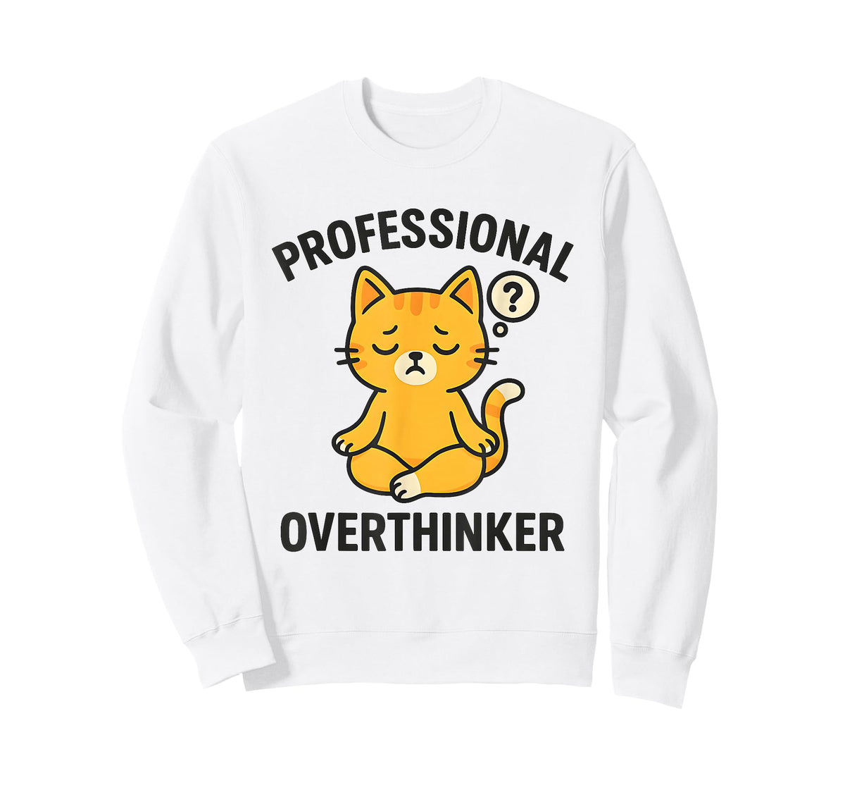 Professional Overthinker Meditating Cat Humor T-Shirt