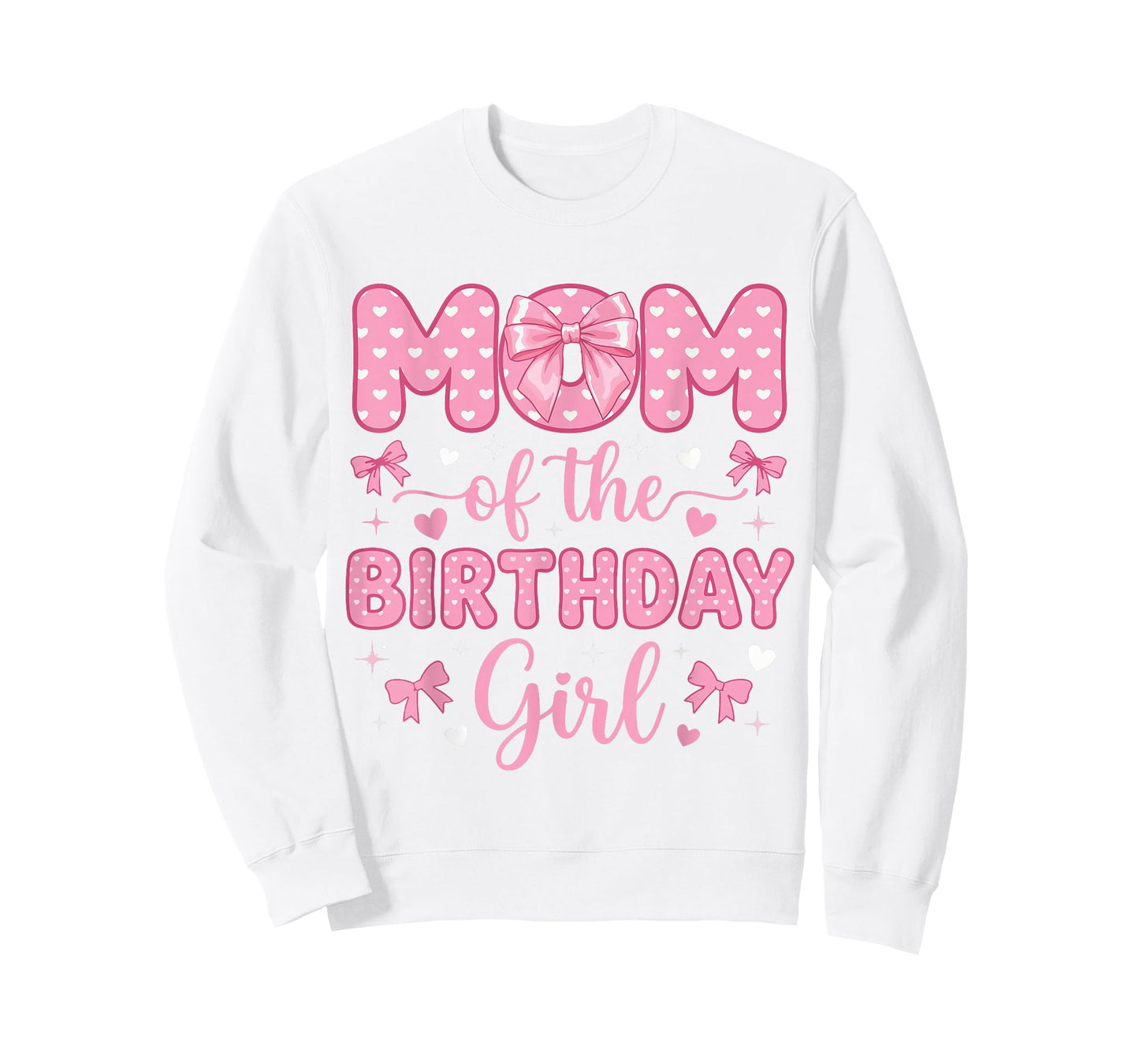 Mom of The Birthday Girl Coquette Bow Party Family Matching T-Shirt