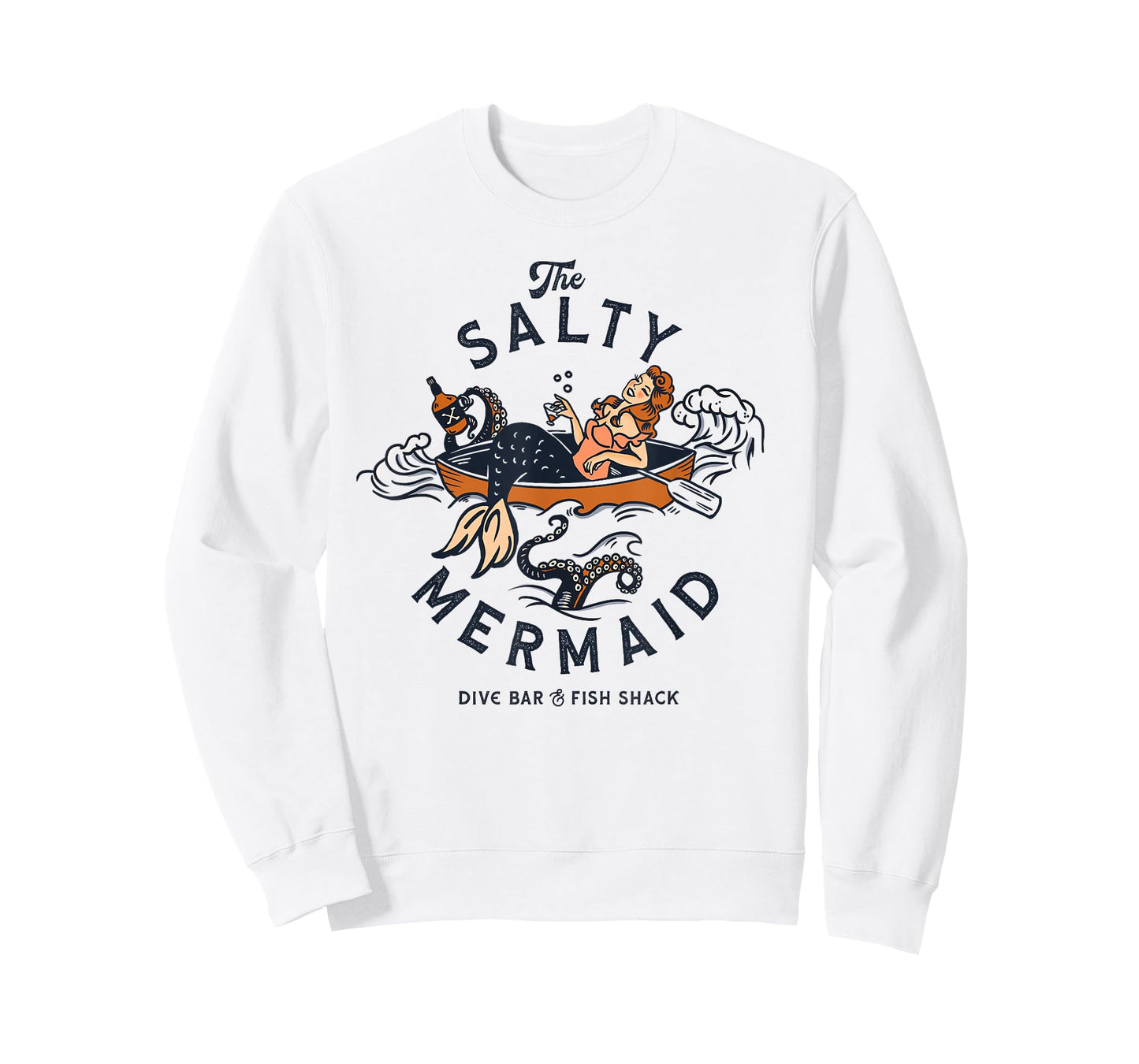 Mermaid Dive Bar & Salty Fish Shack. Vintage Pinup Art Shirt T-Shirt