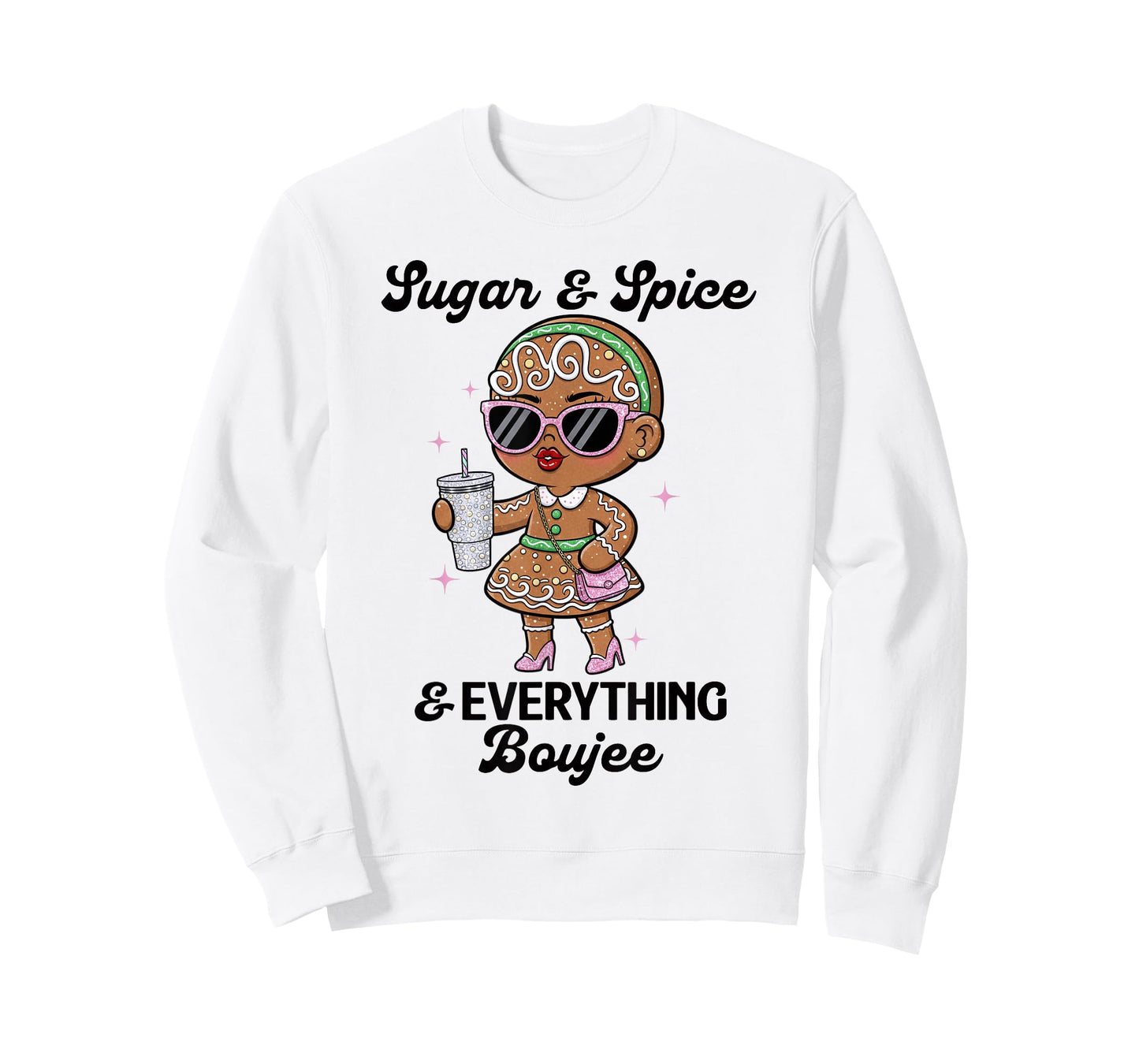 Sugar & Spice & Everything Boujee Funny Christmas Graphic T-Shirt