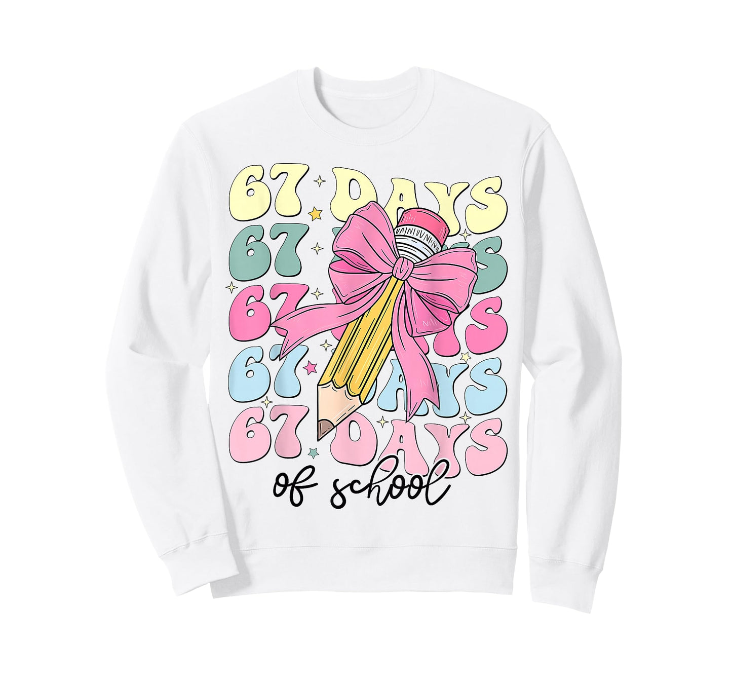 67 Days of School Girls Coquette Bow 67th Day of School T-Shirt