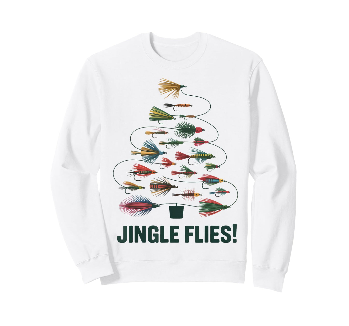 Jingle Flies Funny Fly Fishing Lure Christmas Pajama Toddler T-Shirt