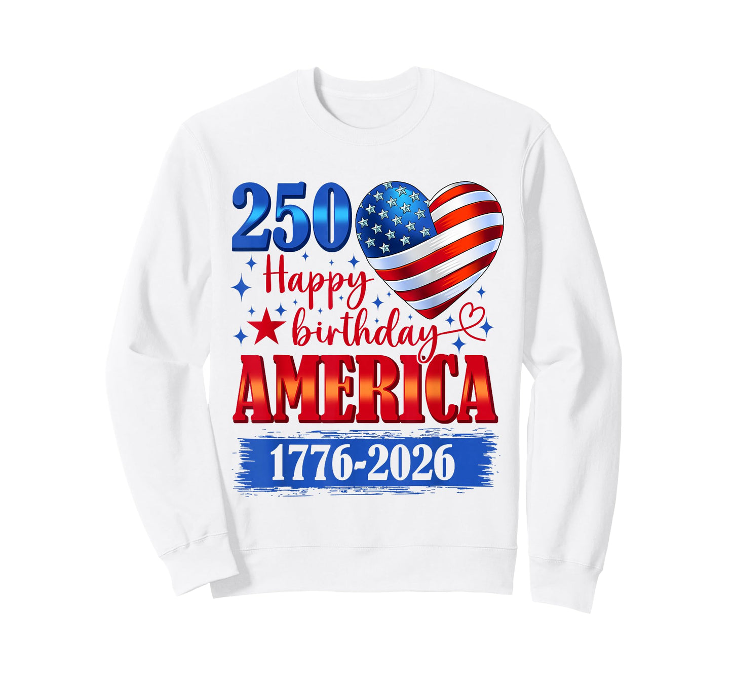 USA Hearts 1776 2026 July 4th 250th Birthday USA 250 Years T-Shirt