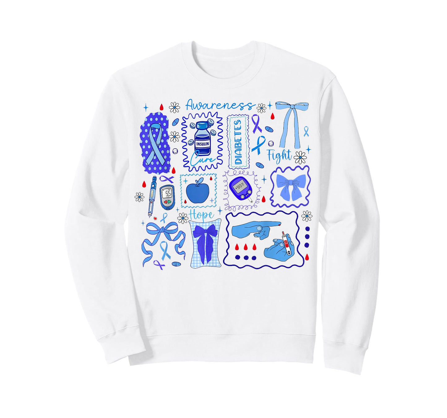 Diabetes Awareness, Blue Ribbon Diabetes, Support Diabetes T-Shirt