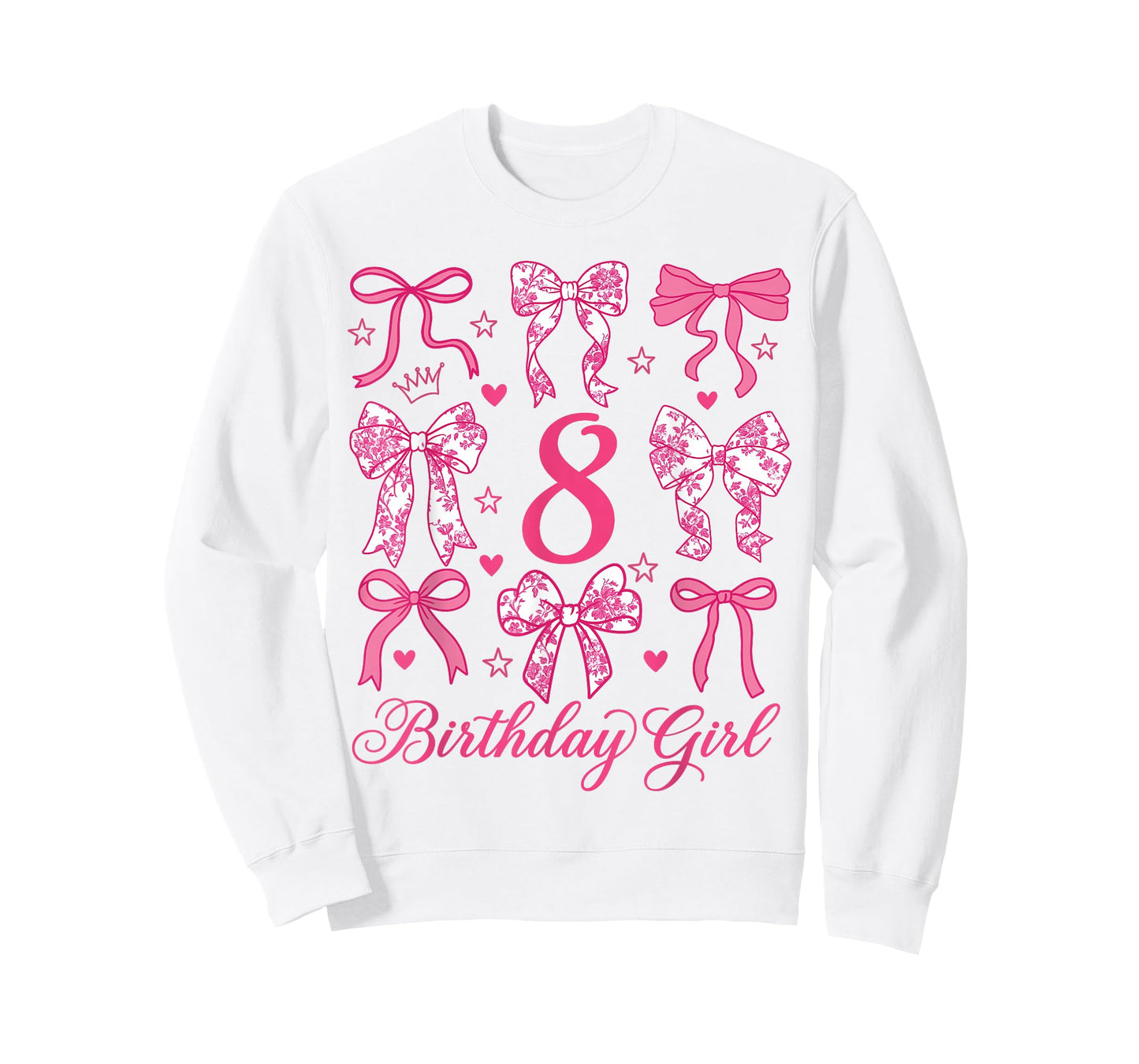 Cute It's My 8 Bday Coquette Bow 8th Birthday Girls T-Shirt