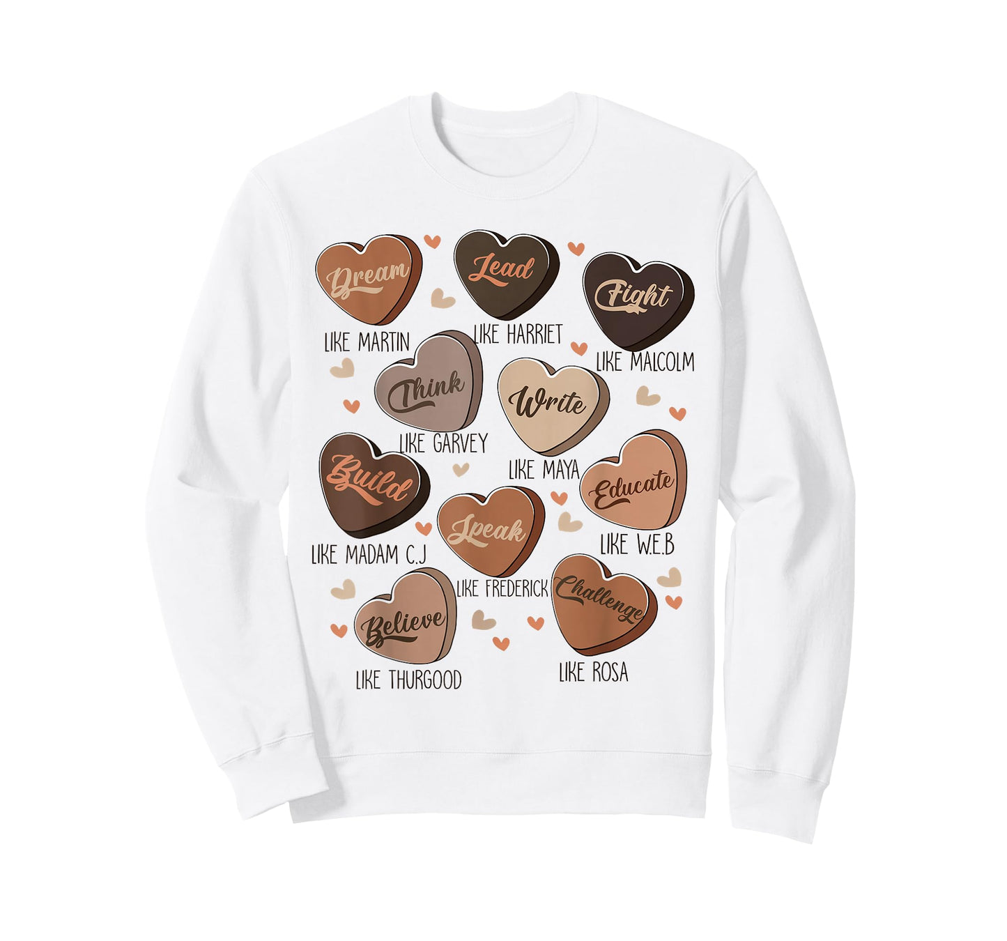 Celebrating Black History with Educated Leader Hearts T-Shirt