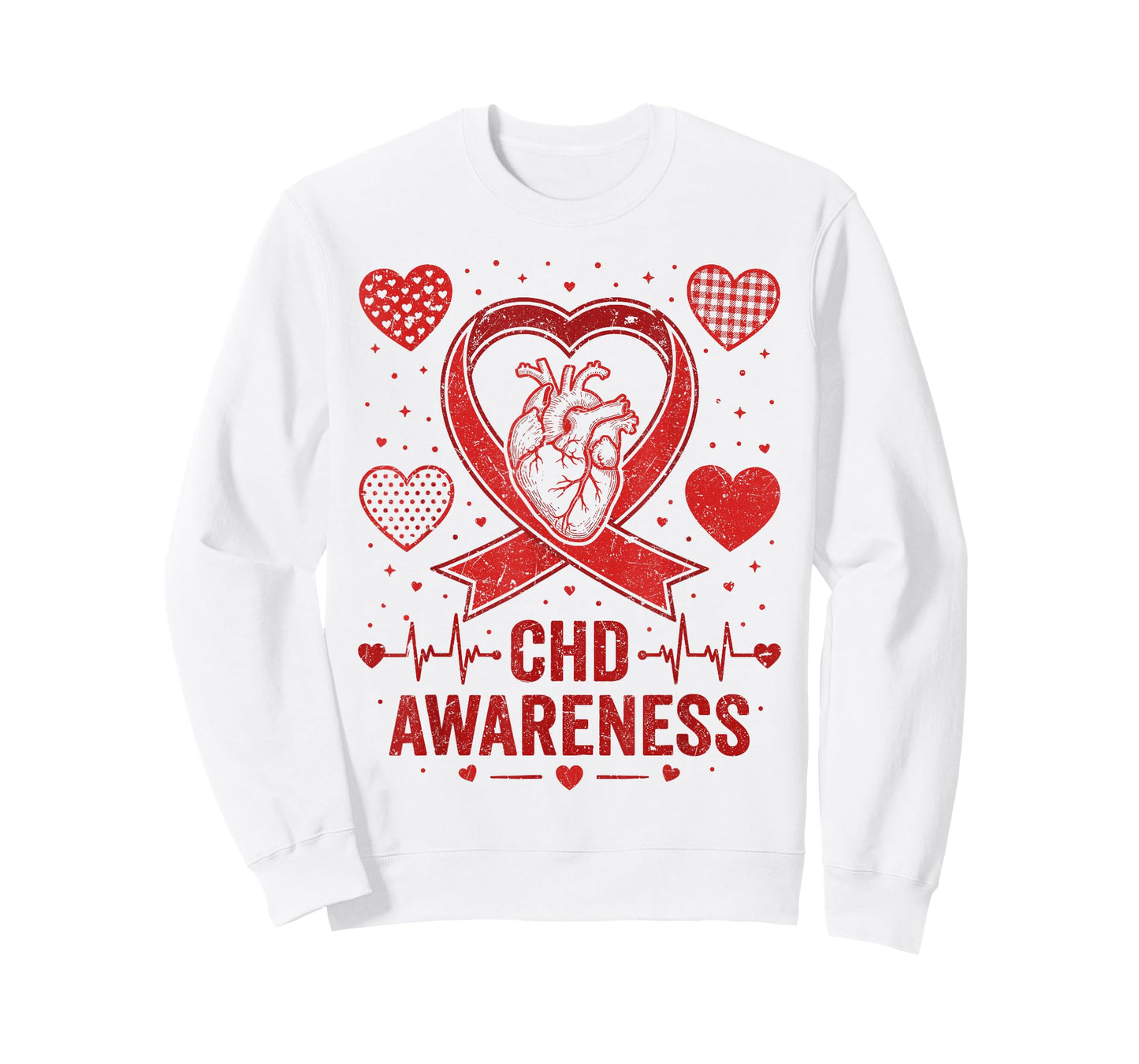 CHD Awareness Wear Red Congenital Heart Defect Ribbon T-Shirt