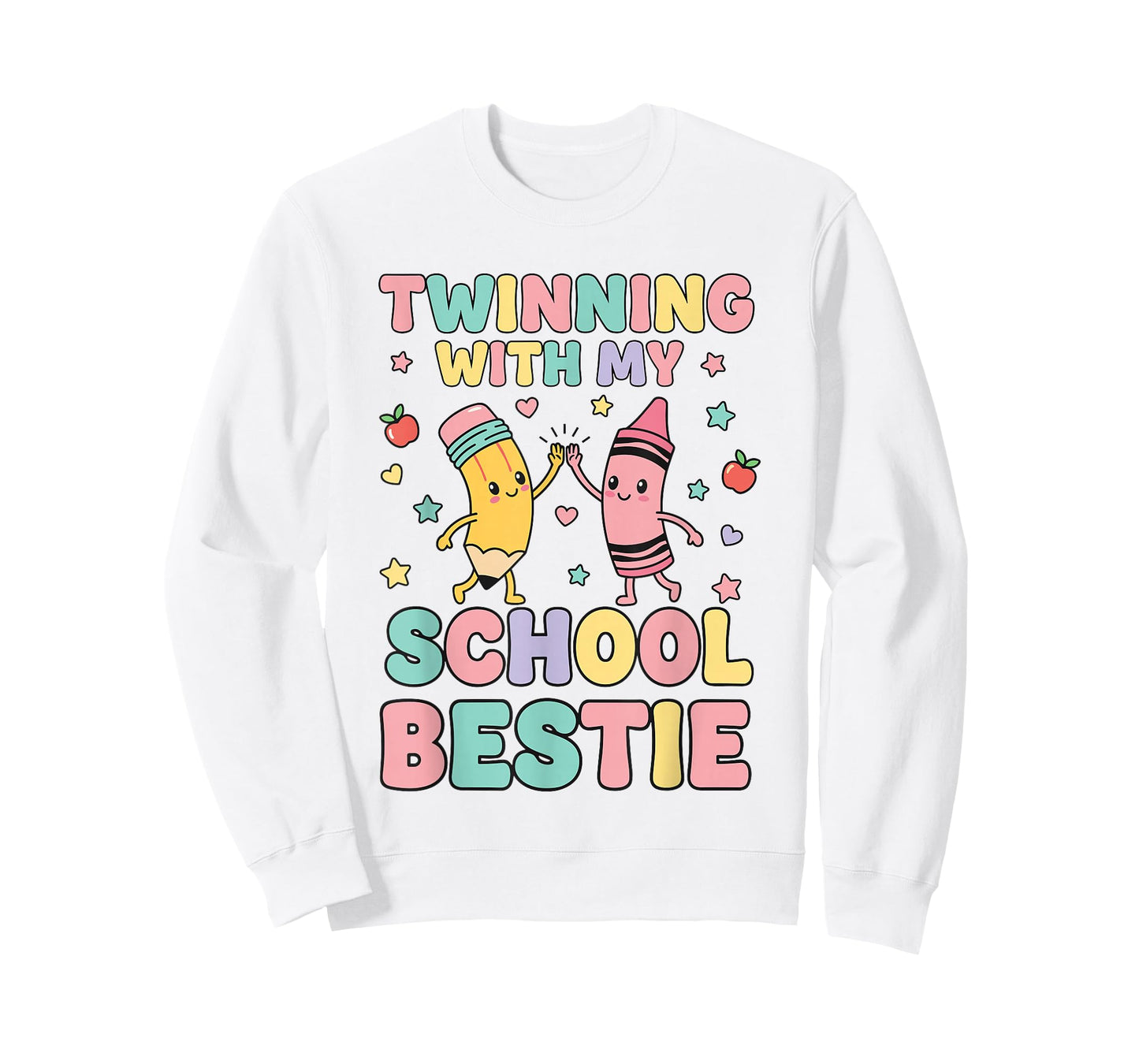 Twinning with My School Bestie Cute Matching Friend Twin Day T-Shirt