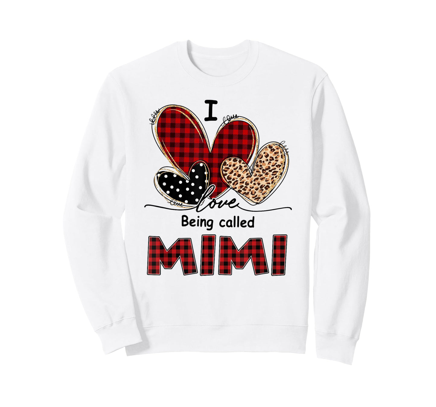 I Love Being Mimi Red Plaid Leopard Christmas Valentine Mimi T-Shirt