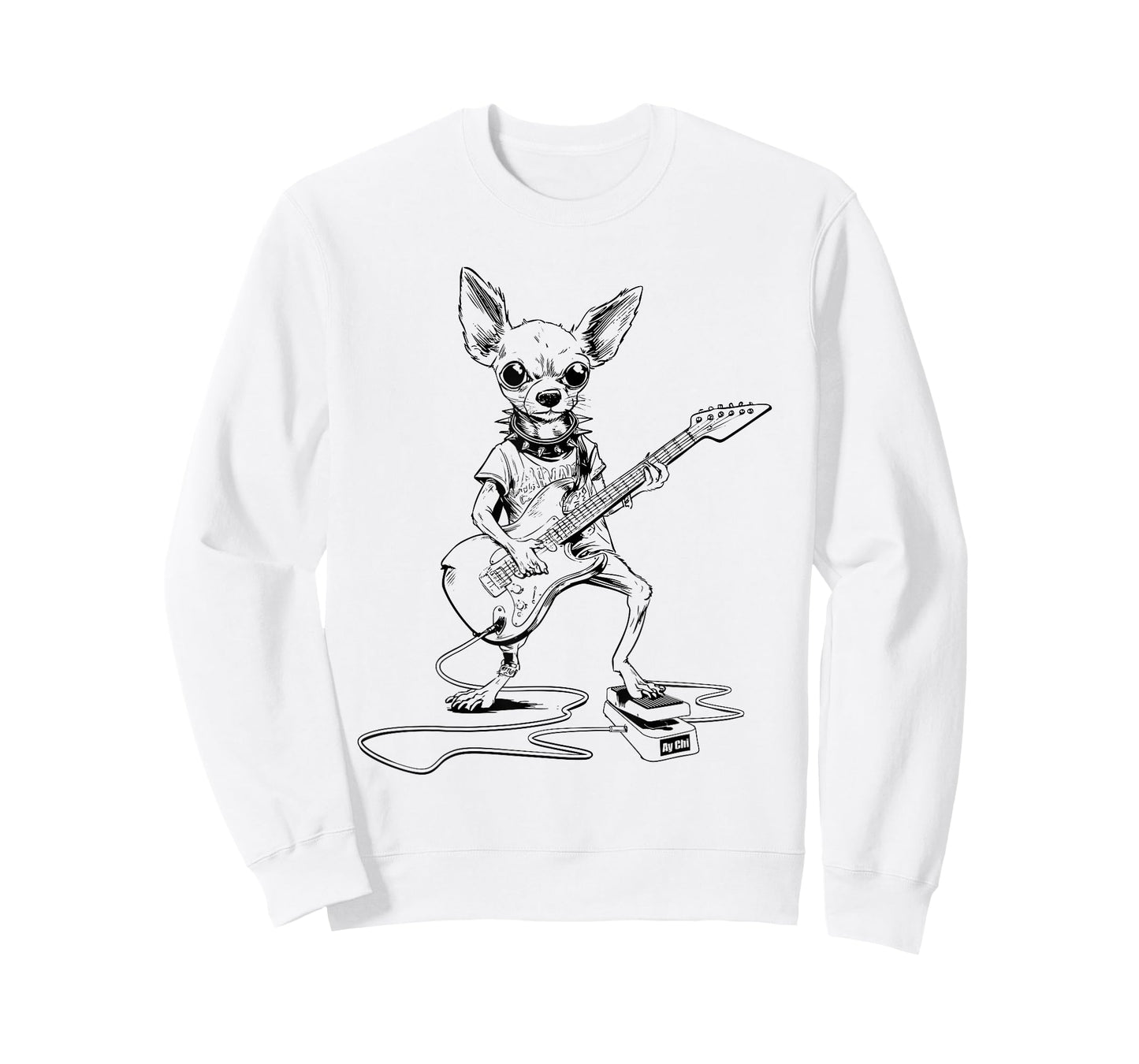 Ay Chi Wah Wah Funny Chihuahua Dog Lover Guitar Apparel T-Shirt