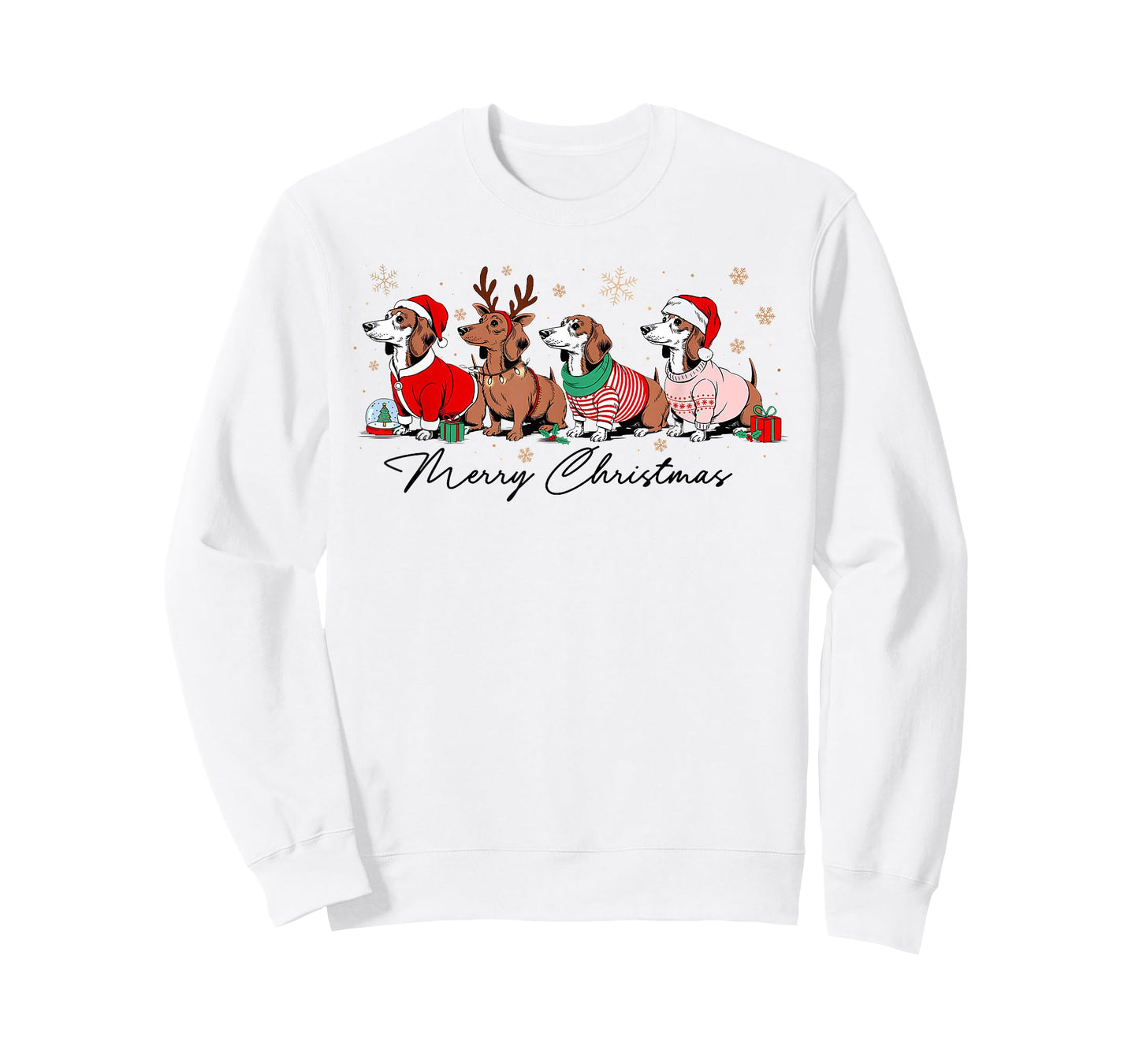 Christmas Funny Weenie Dog Dachshund Cute Merry Xmas Holiday T-Shirt