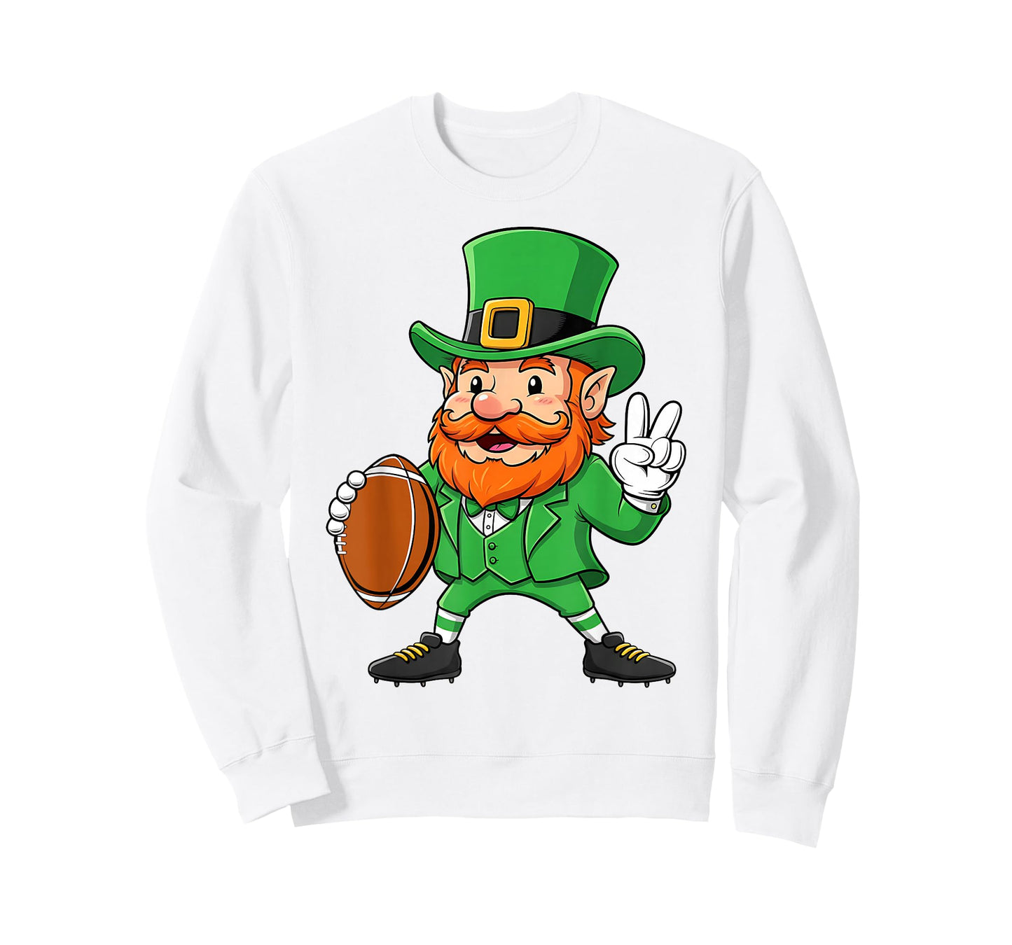 St Patricks Day Football Funny Leprechaun Kids Men Boys T-Shirt