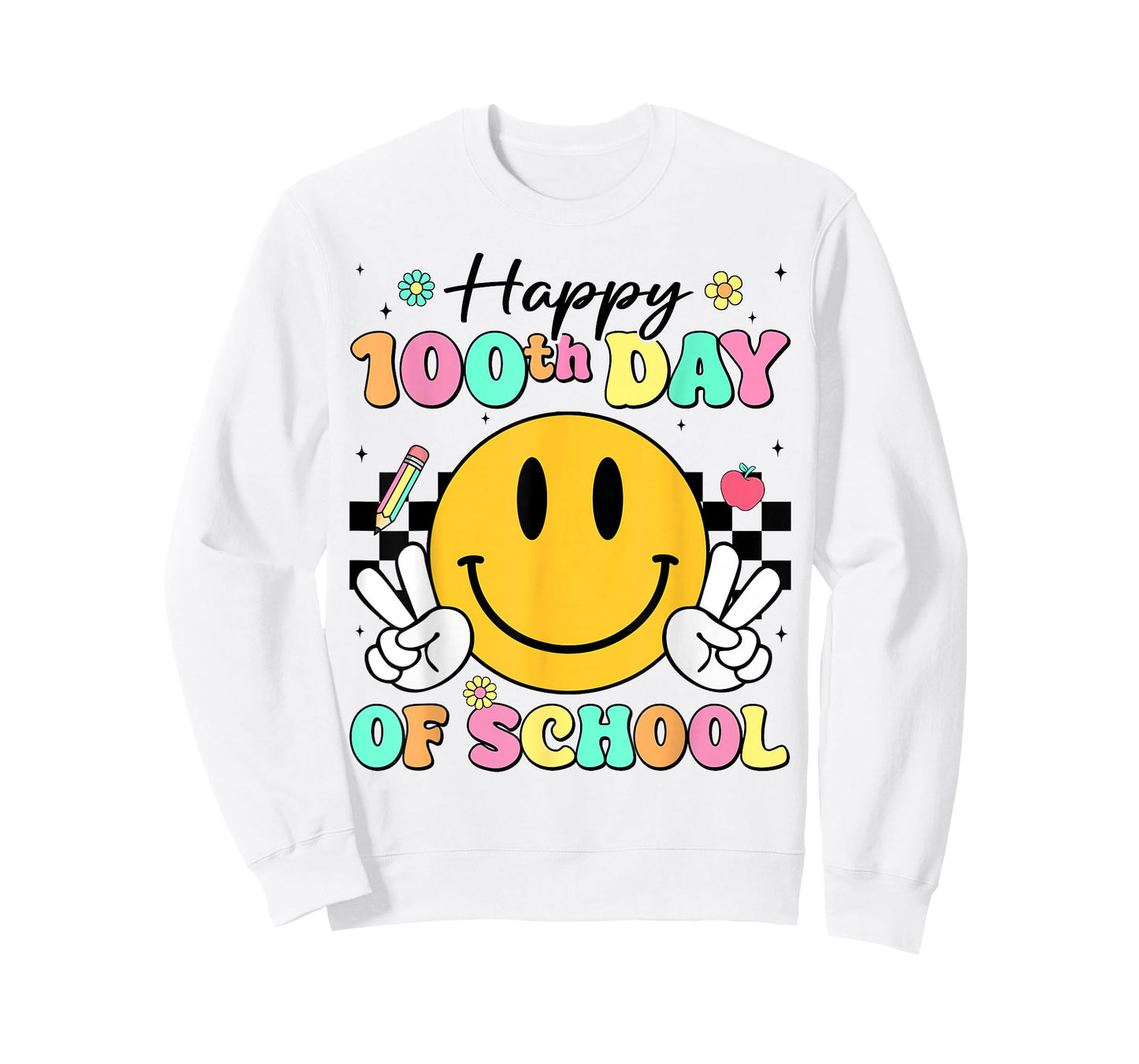 Happy 100th Day of School Cute Smile Face 100 Days of School T-Shirt